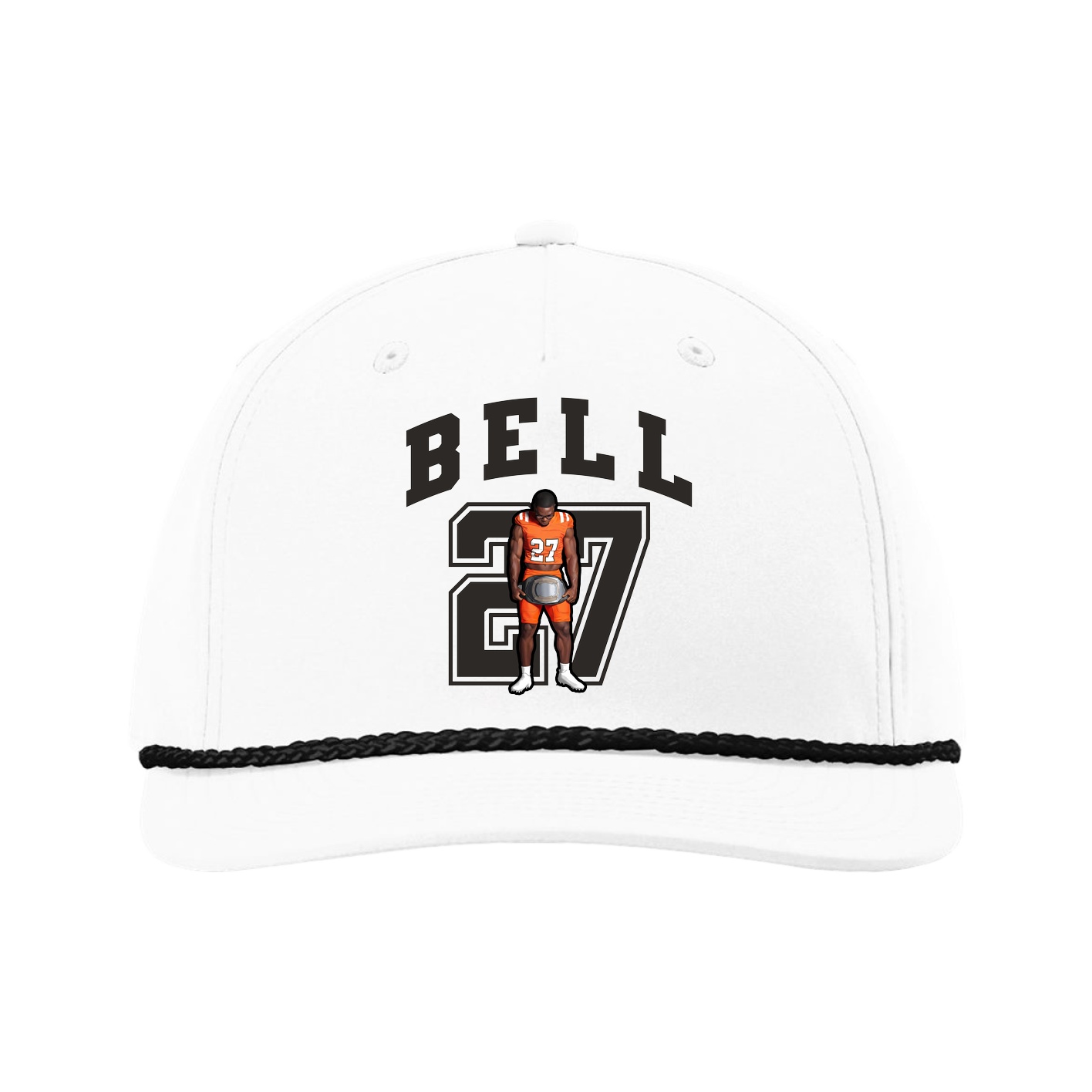 Five-Panel Classic Rope Cap — Number in White