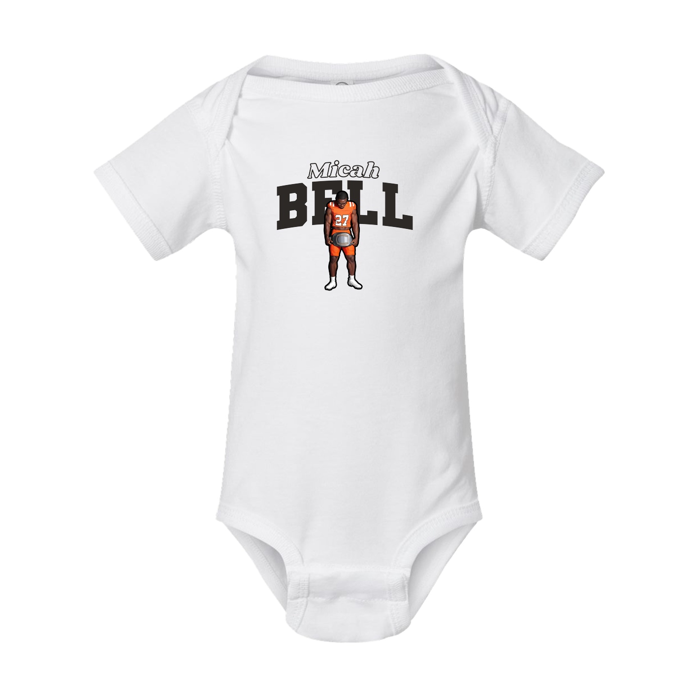 Baby Onesie — Name Arch in White