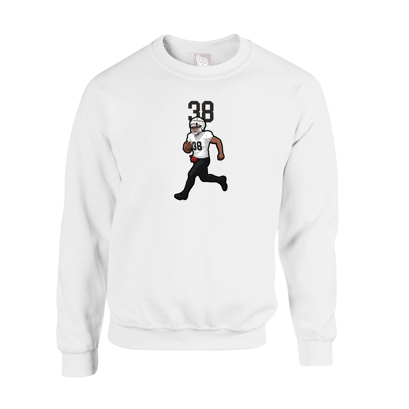 Fleece Crew — Number Top in White