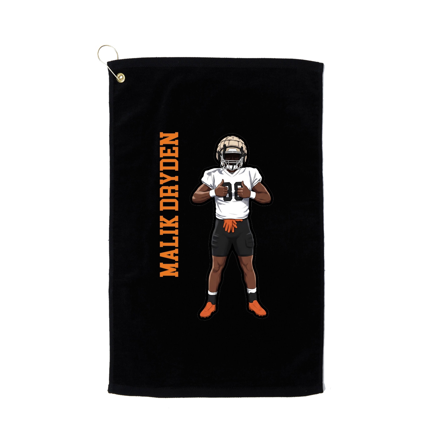 Golf Towel — Name Vertical in Black