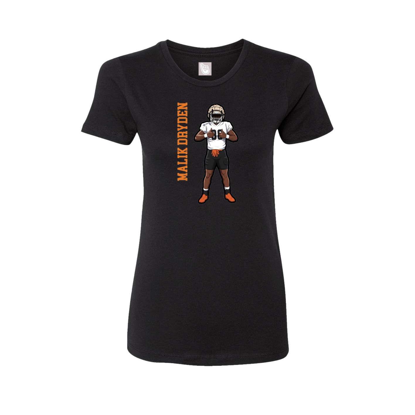 Fitted Women's Tee — Name Vertical in Black