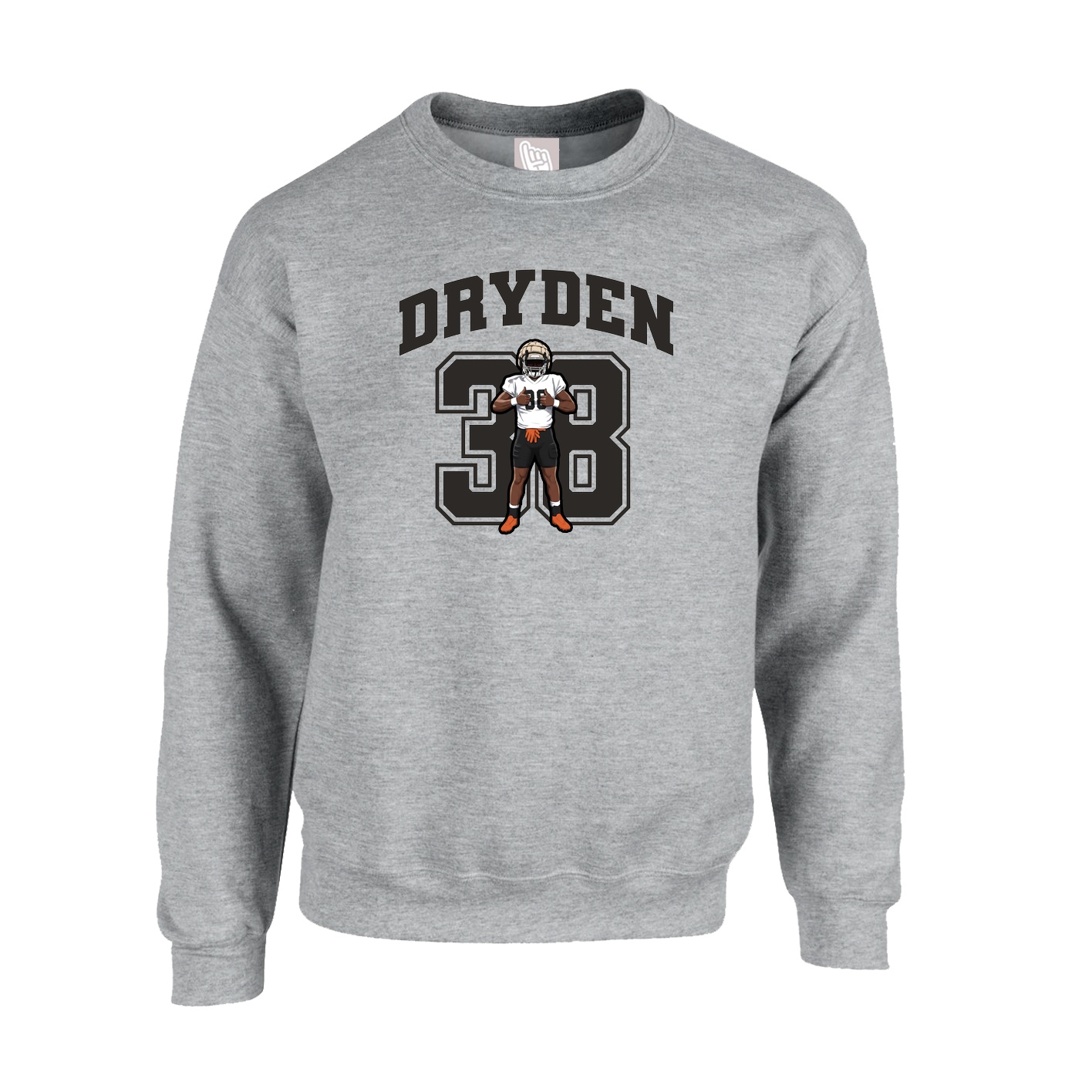 Fleece Crew — Number in Grey