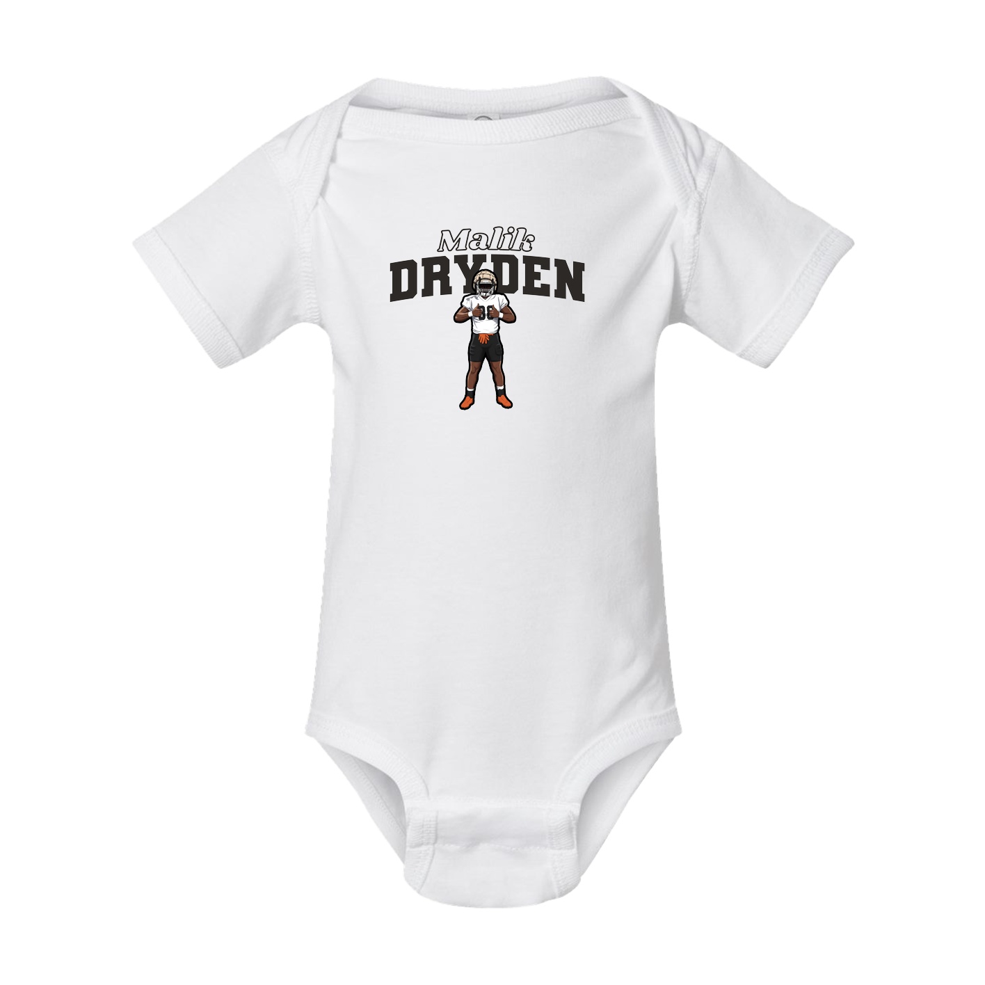 Baby Onesie — Name Arch in White