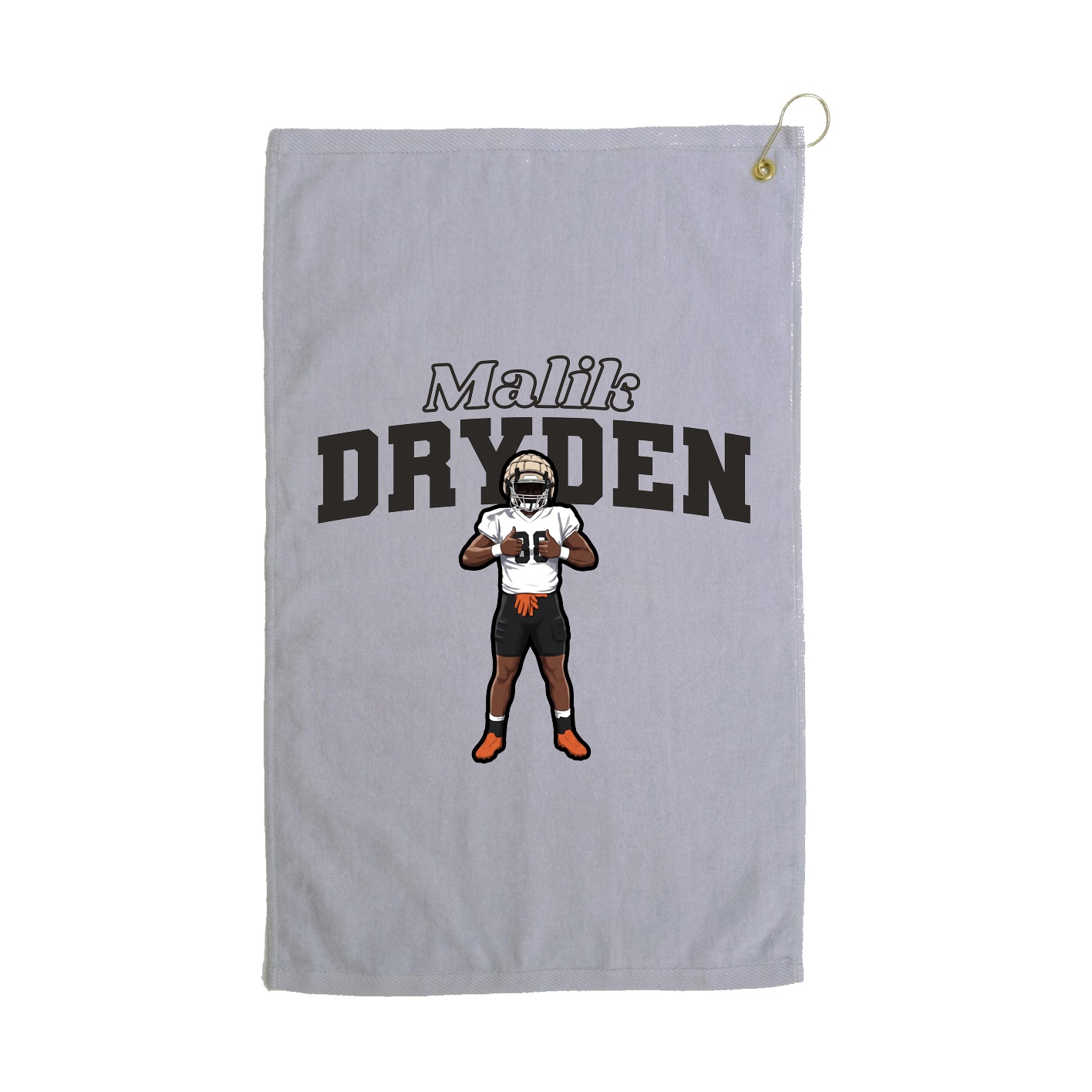 Golf Towel — Name Arch in Grey