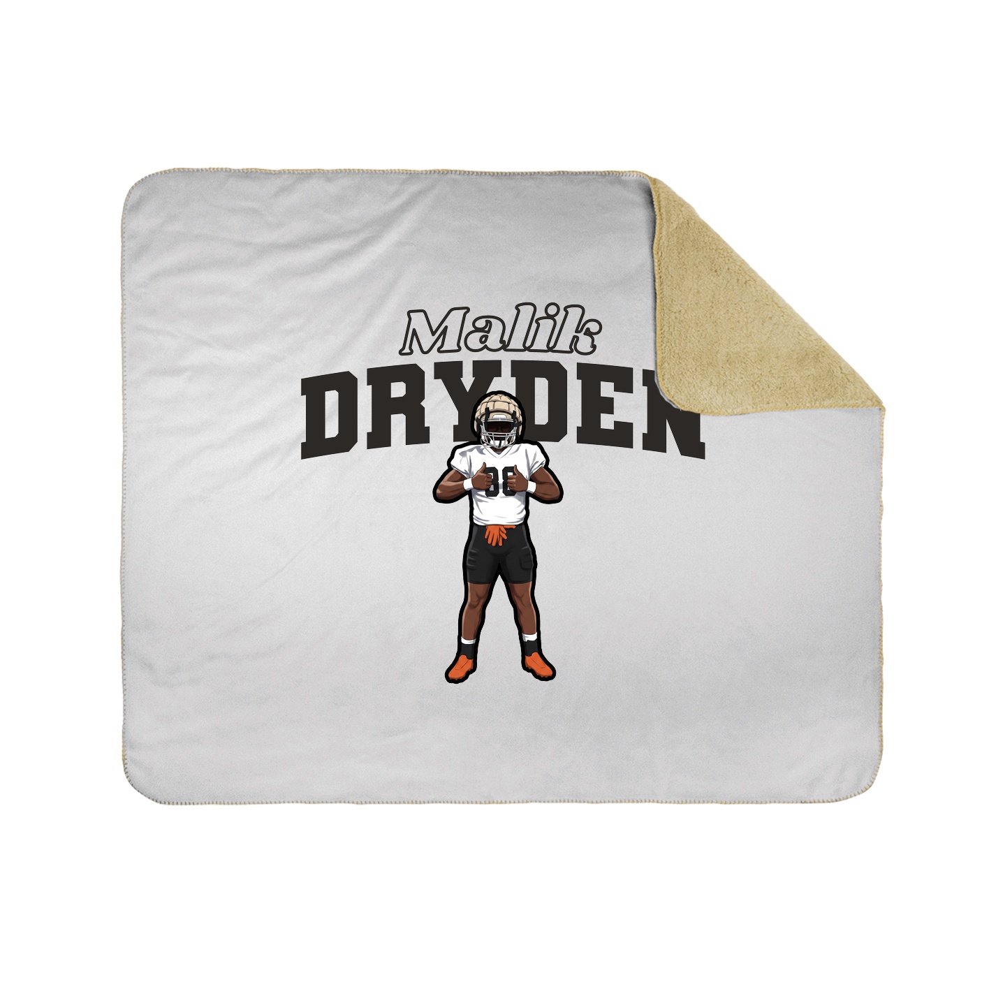 Throw Blanket — Name Arch in White