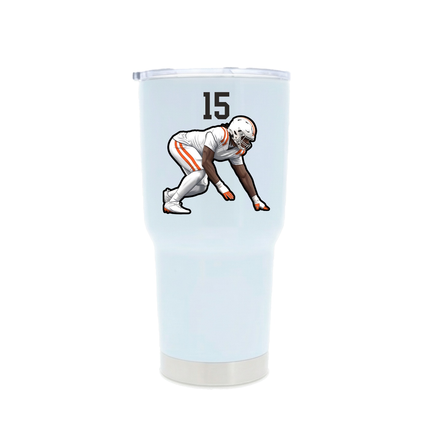 30oz Stainless Steel Tumbler — Number Top in White