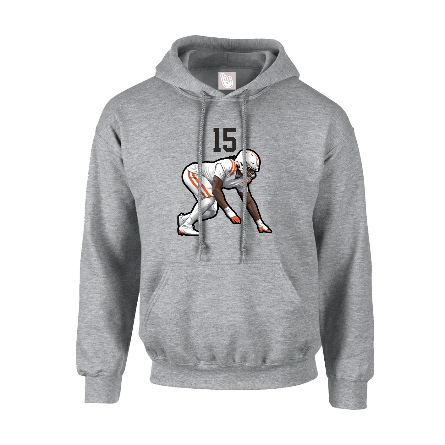 Youth Hoodie — Number Top in Grey