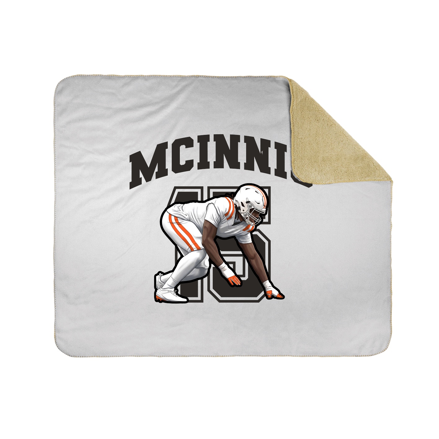 Throw Blanket — Number in White