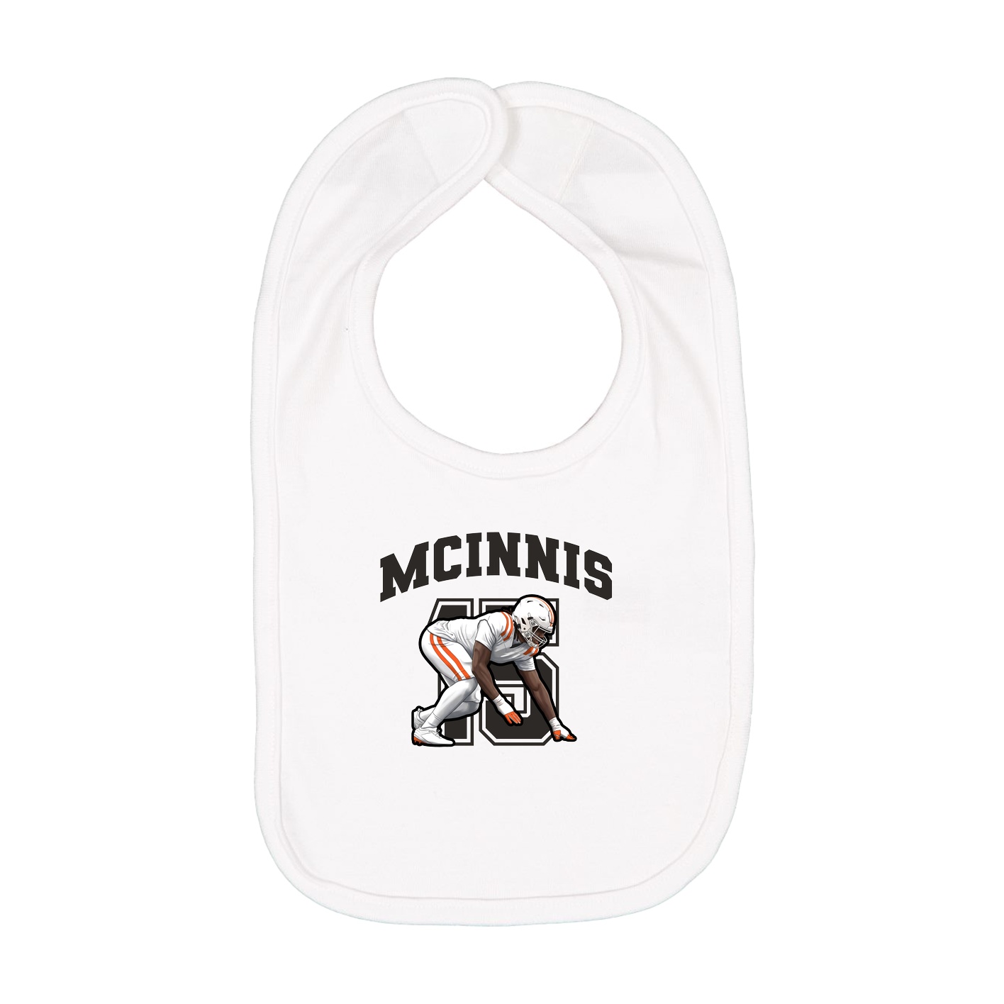 Infant Bib — Number in White