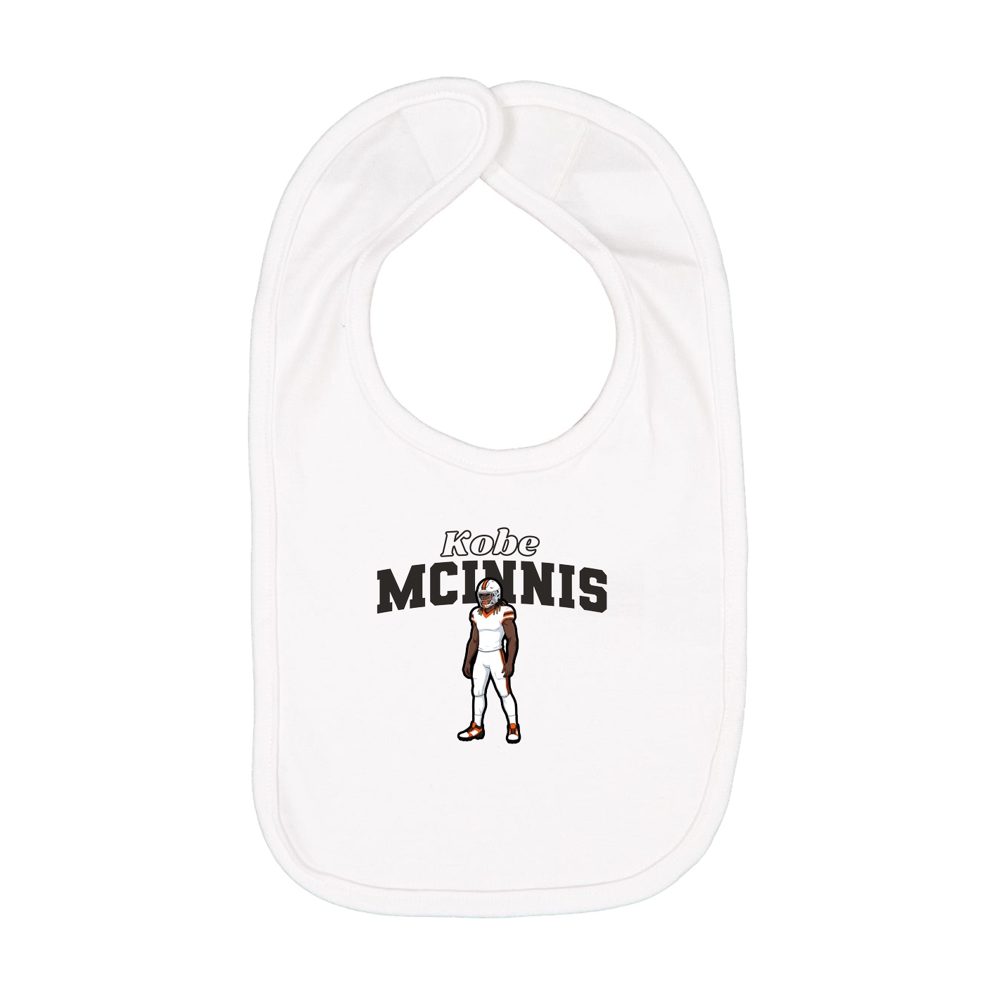 Infant Bib — Name Arch in White