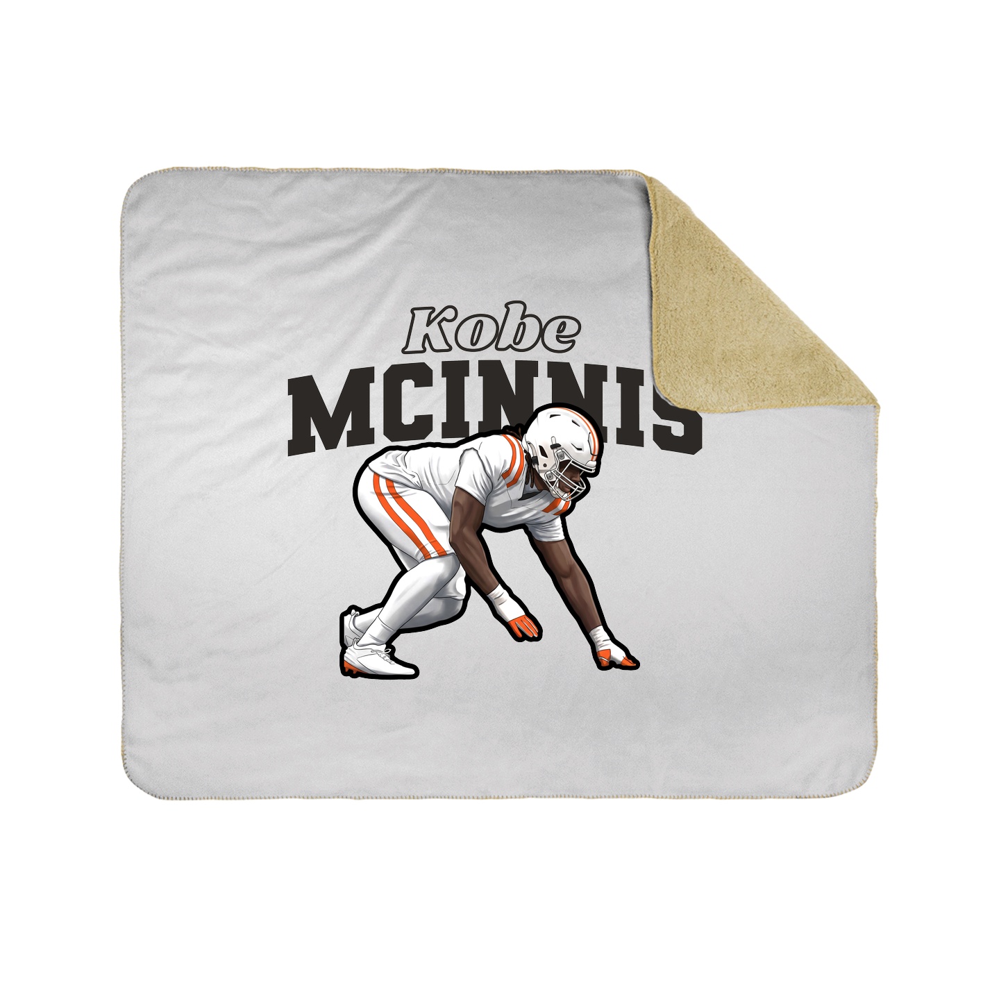 Throw Blanket — Name Arch in White