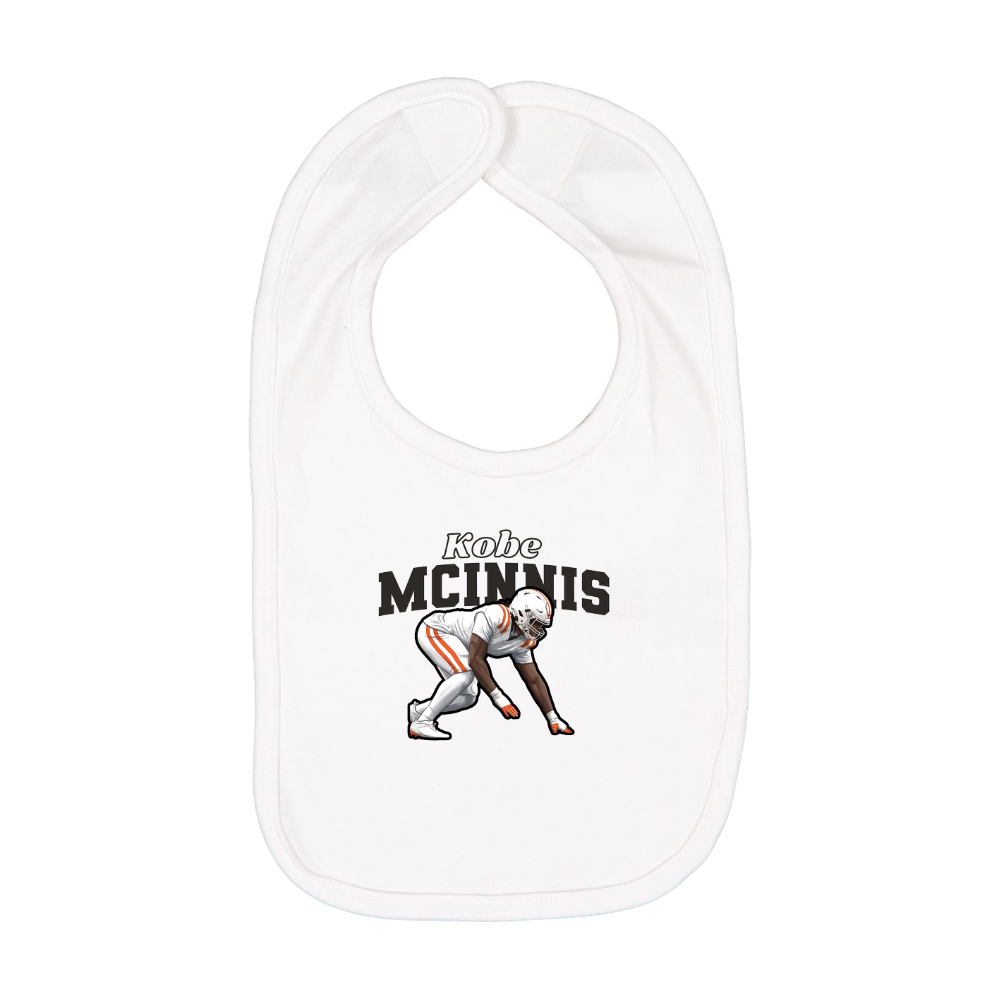 Infant Bib — Name Arch in White