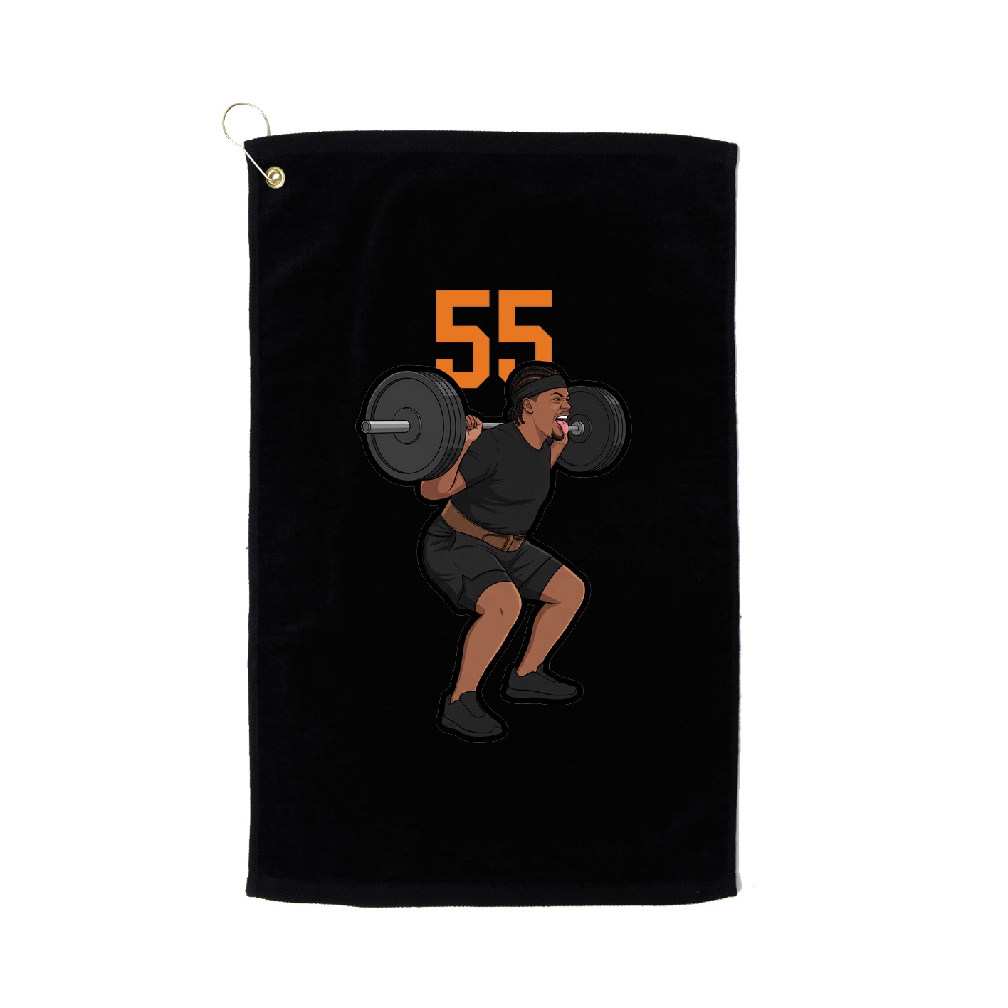Golf Towel — Number Top in Black