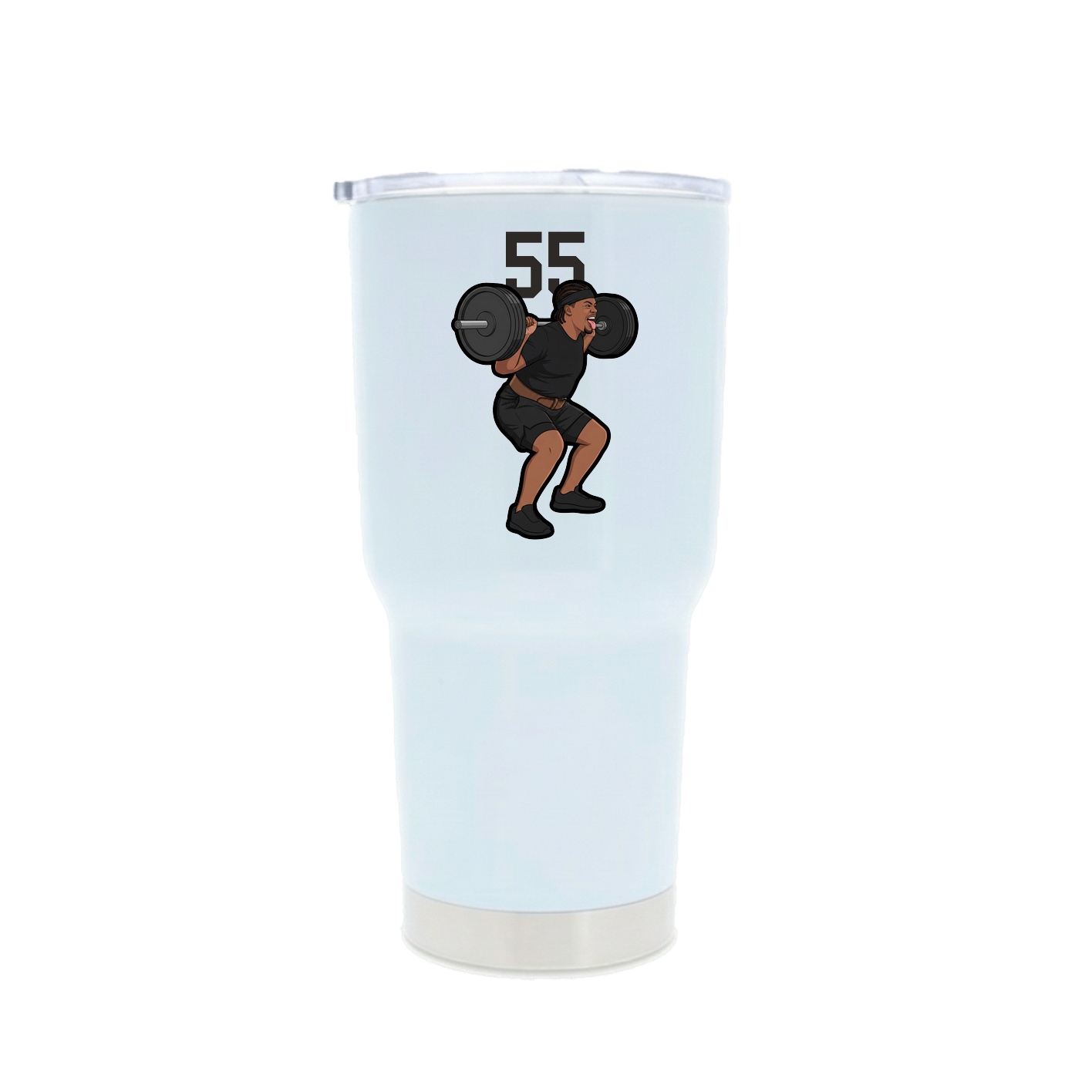 30oz Stainless Steel Tumbler — Number Top in White