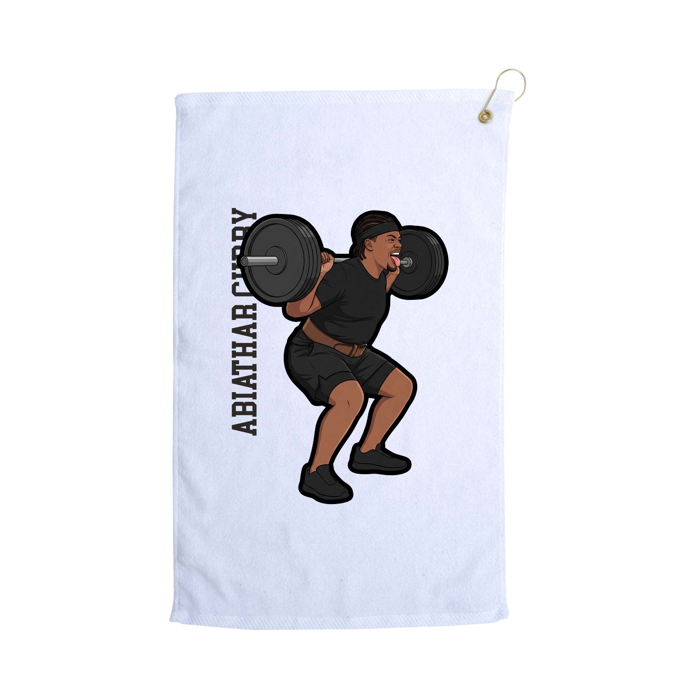 Golf Towel — Name Vertical in White