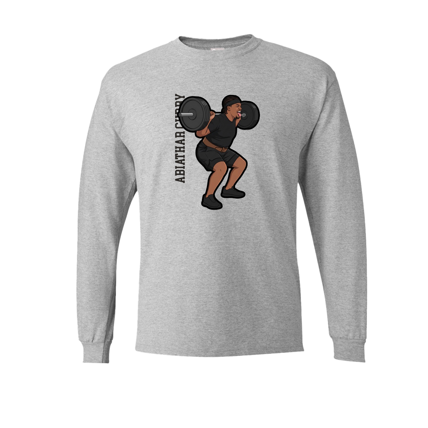 Long Sleeve Tee — Name Vertical in Grey