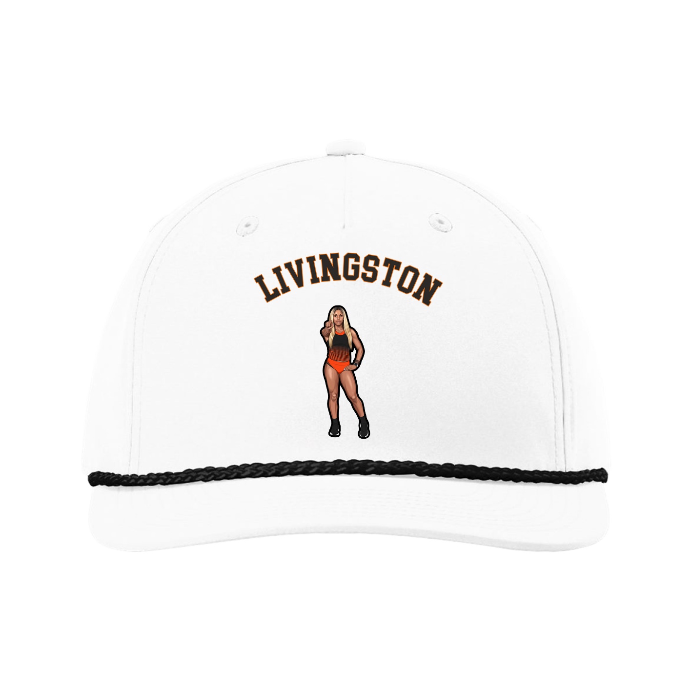 Five-Panel Classic Rope Cap — Shirsey Arch in White
