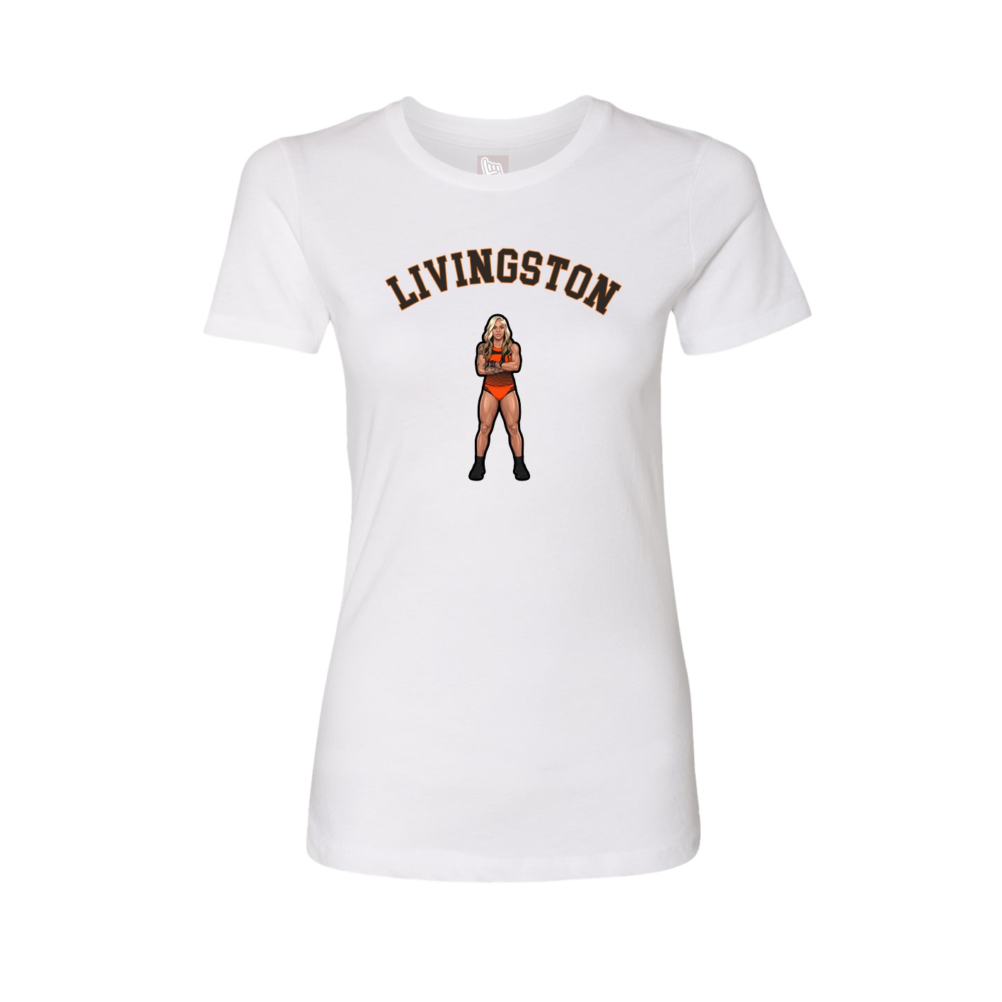 Fitted Women's Tee — Shirsey Arch in White