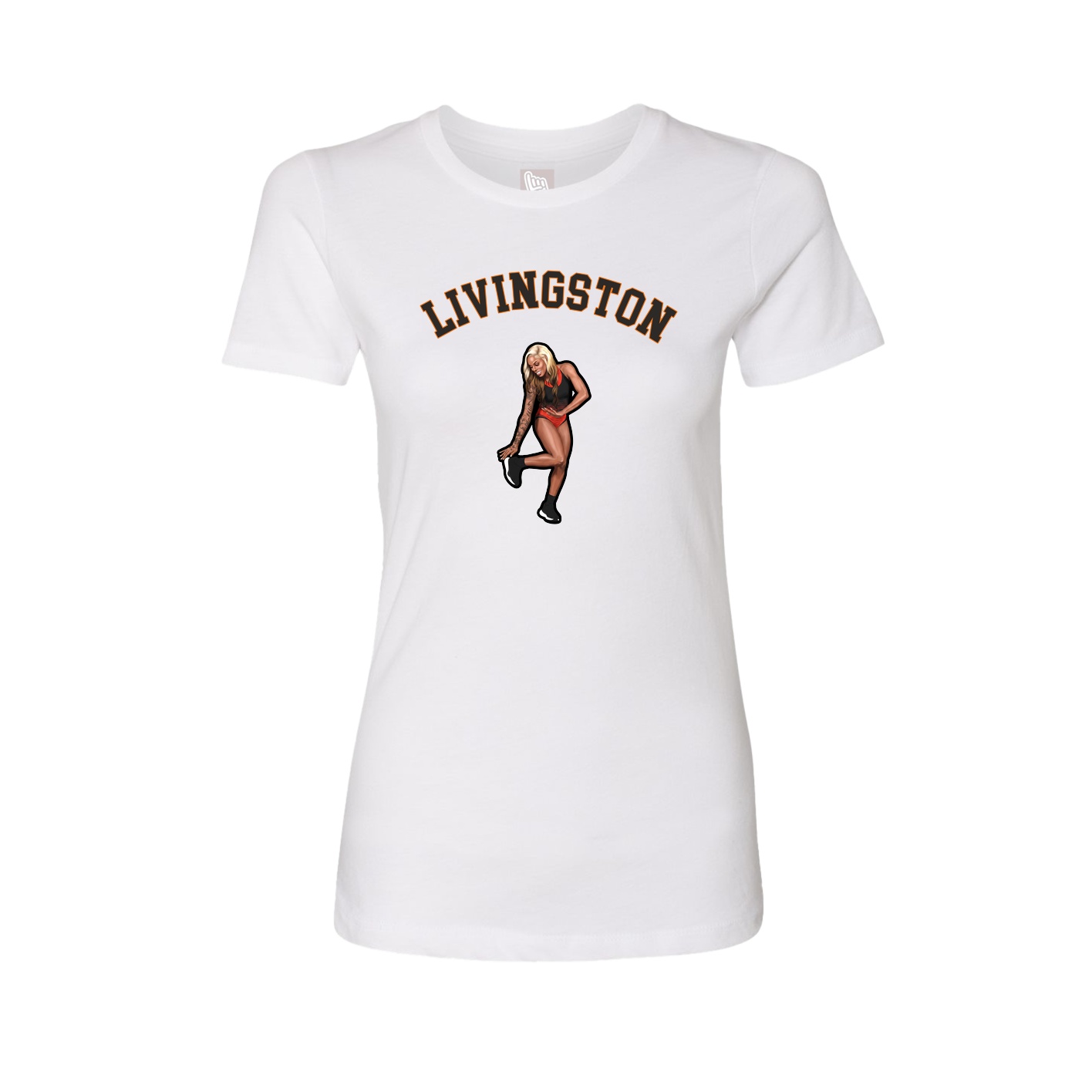 Fitted Women's Tee — Shirsey Arch in White