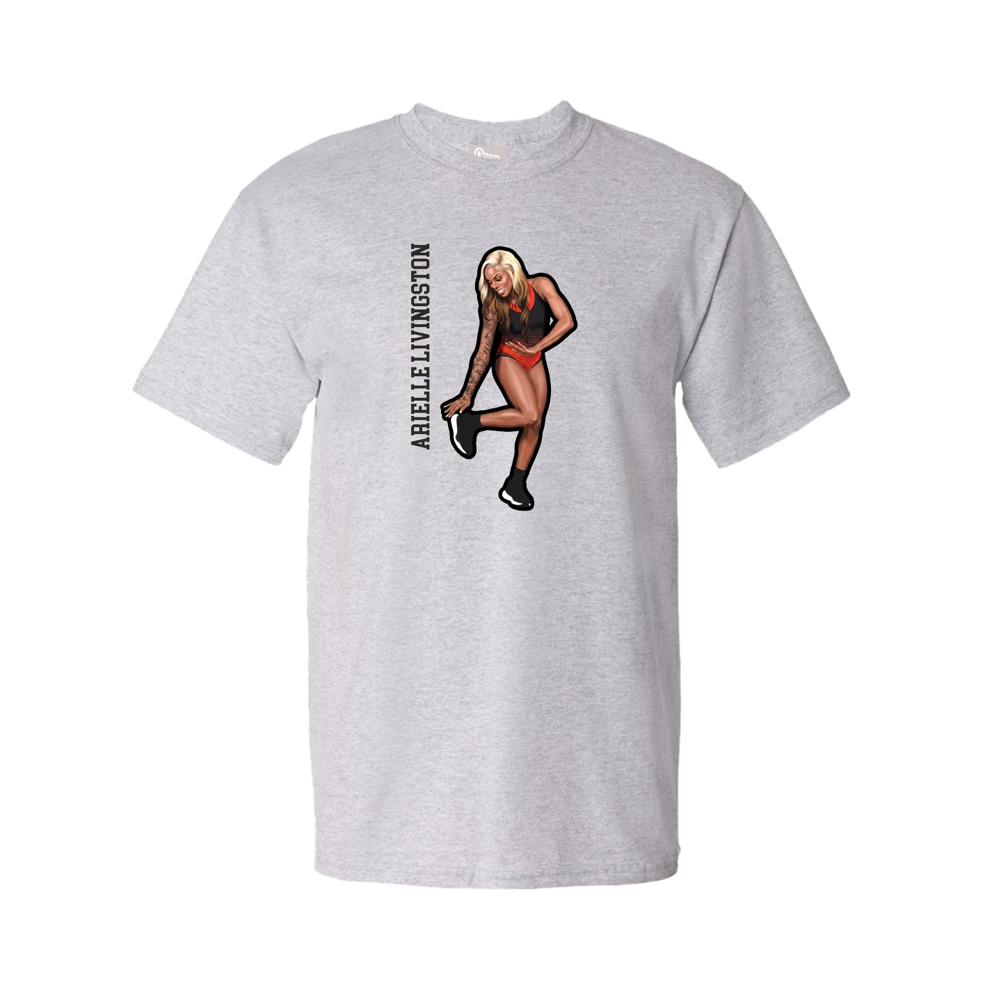Tee — Name Vertical in Grey