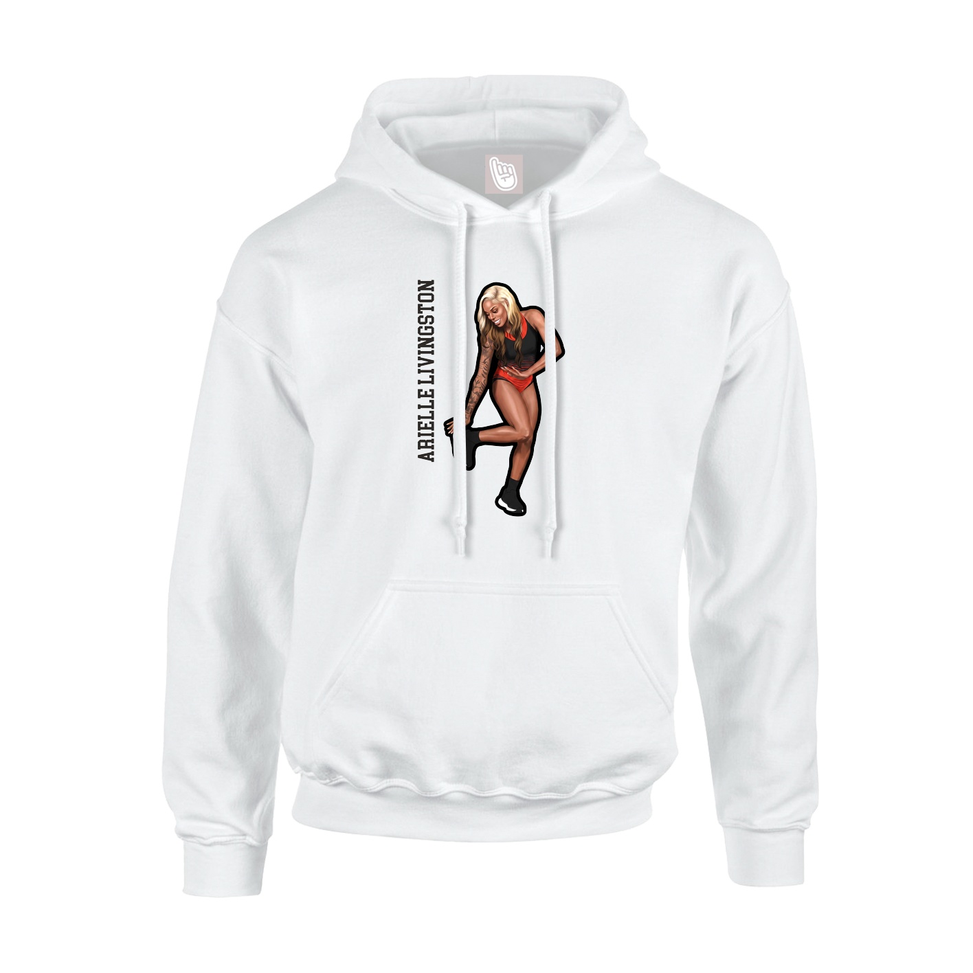 Youth Hoodie — Name Vertical in White