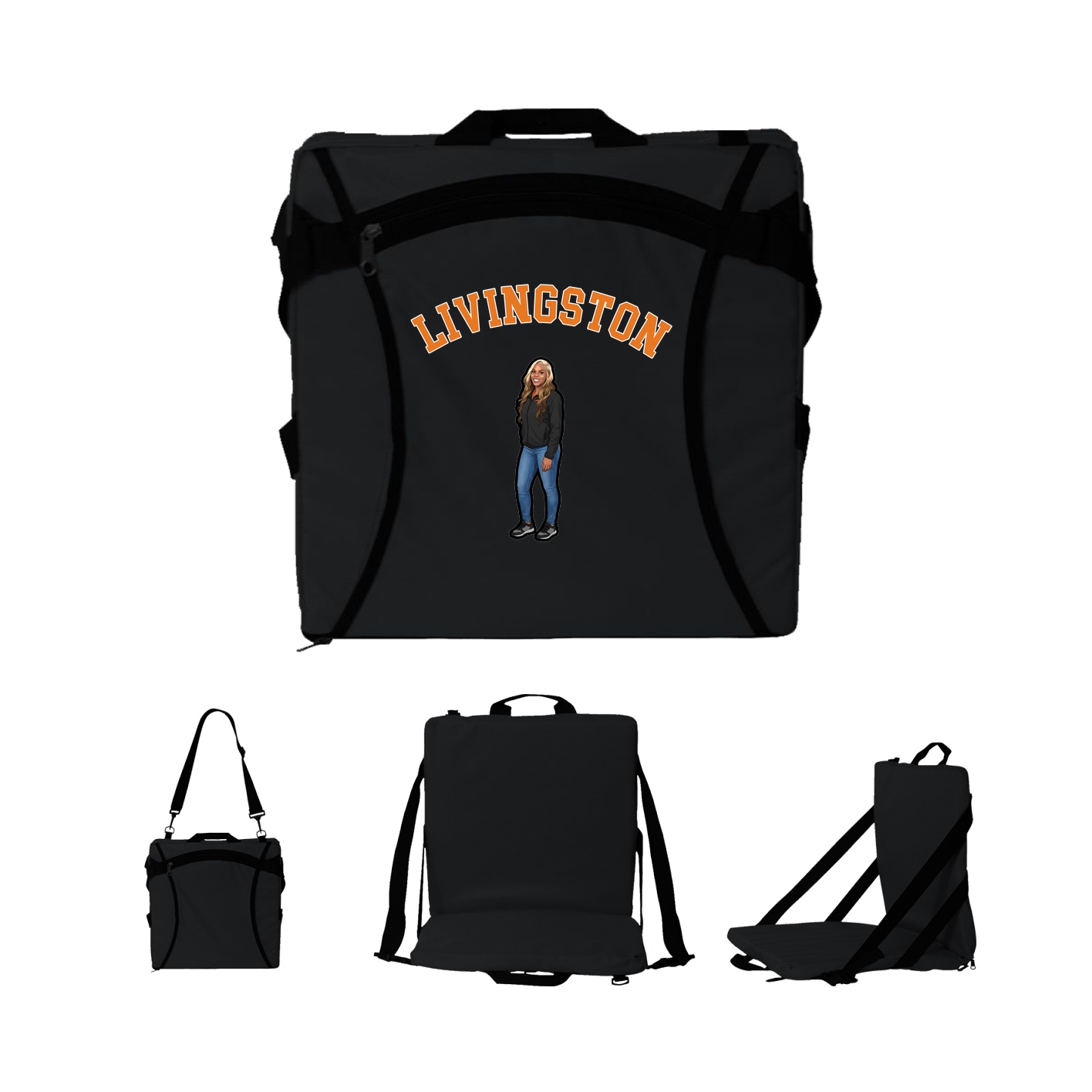 Folding Stadium Seat — Shirsey Arch in Black