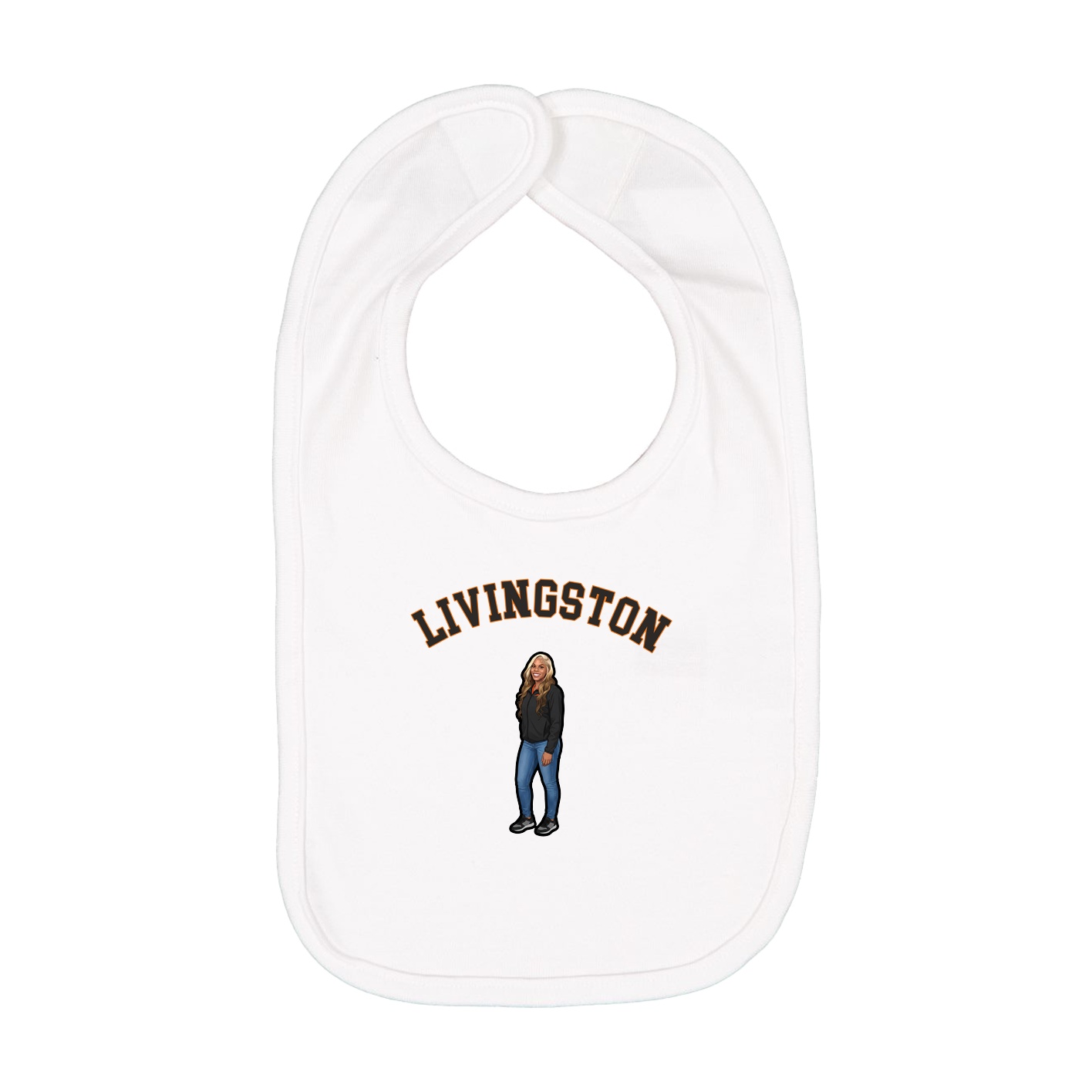 Infant Bib — Shirsey Arch in White