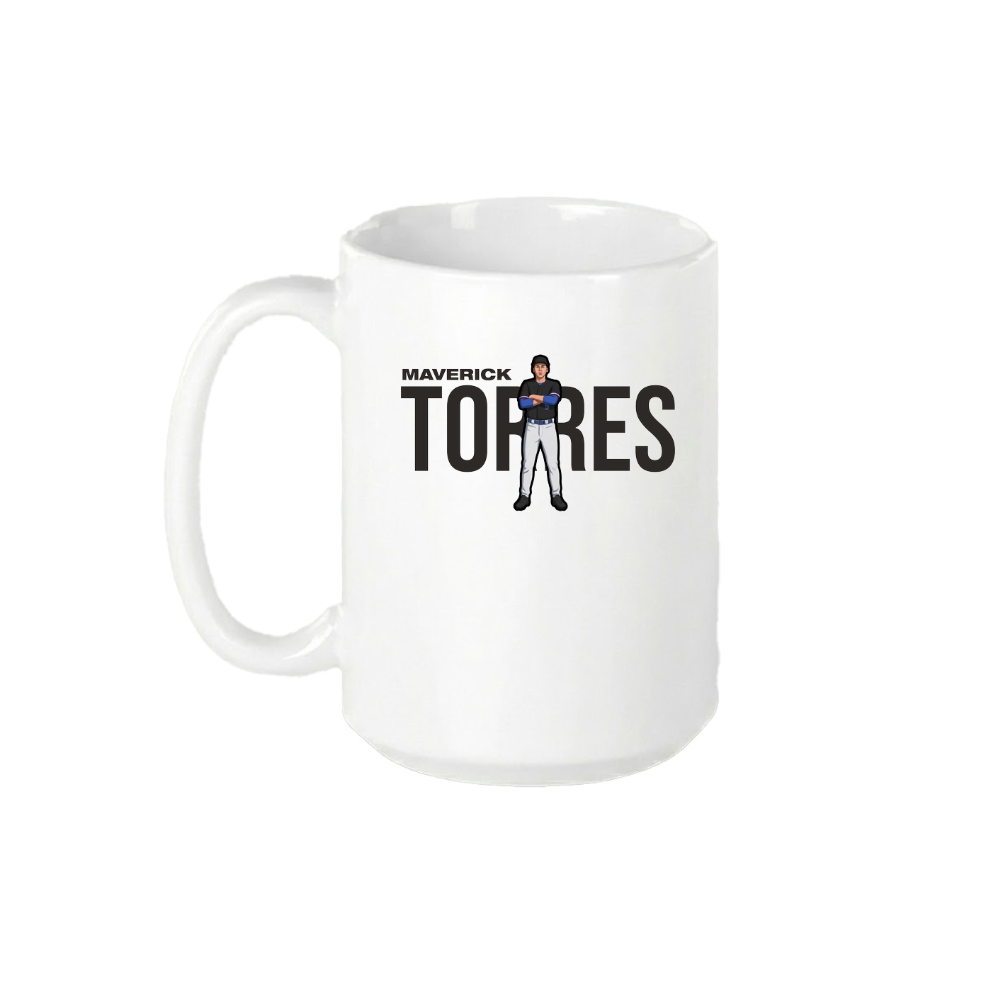 15oz Coffee Mug — Player Name in White