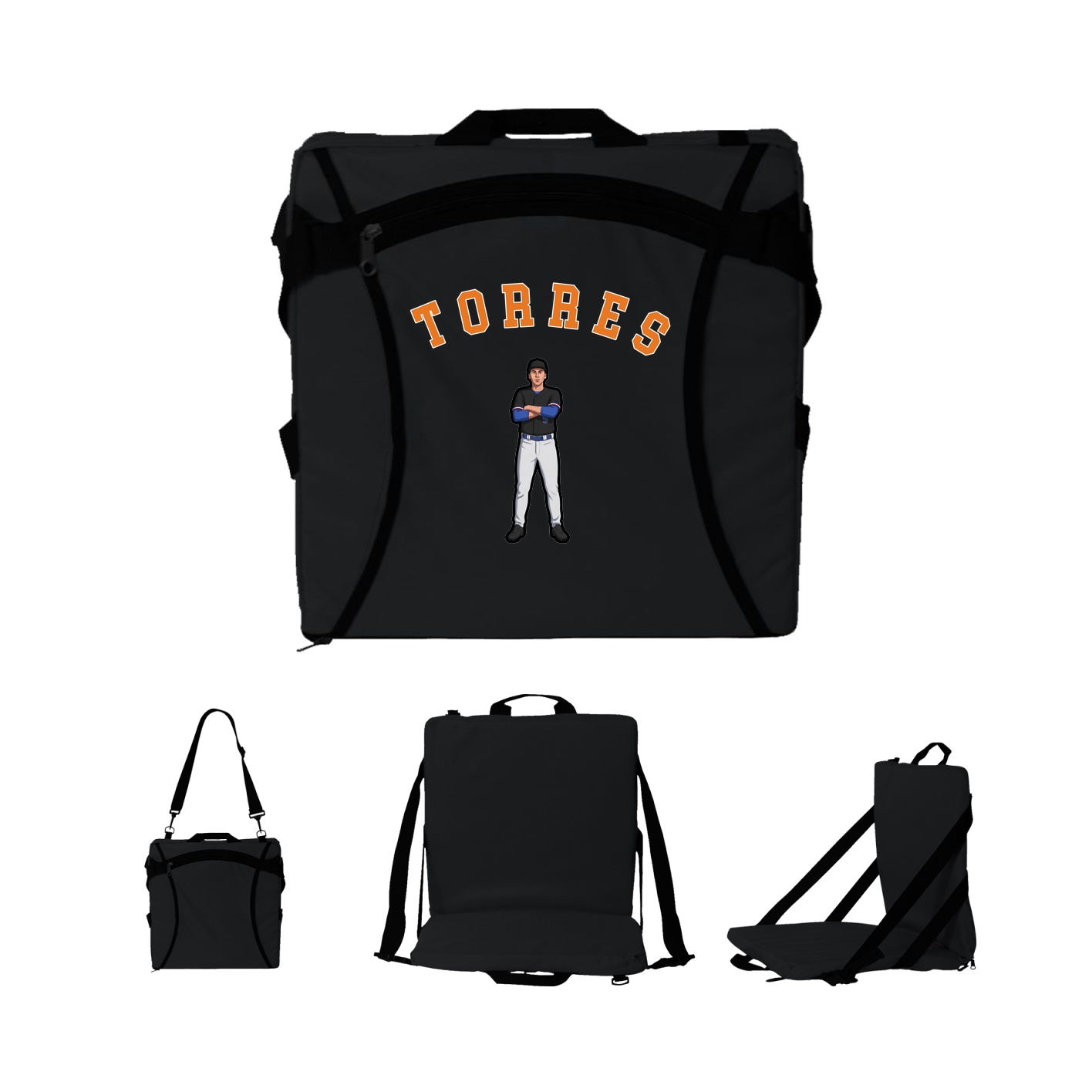 Folding Stadium Seat — Shirsey Arch in Black