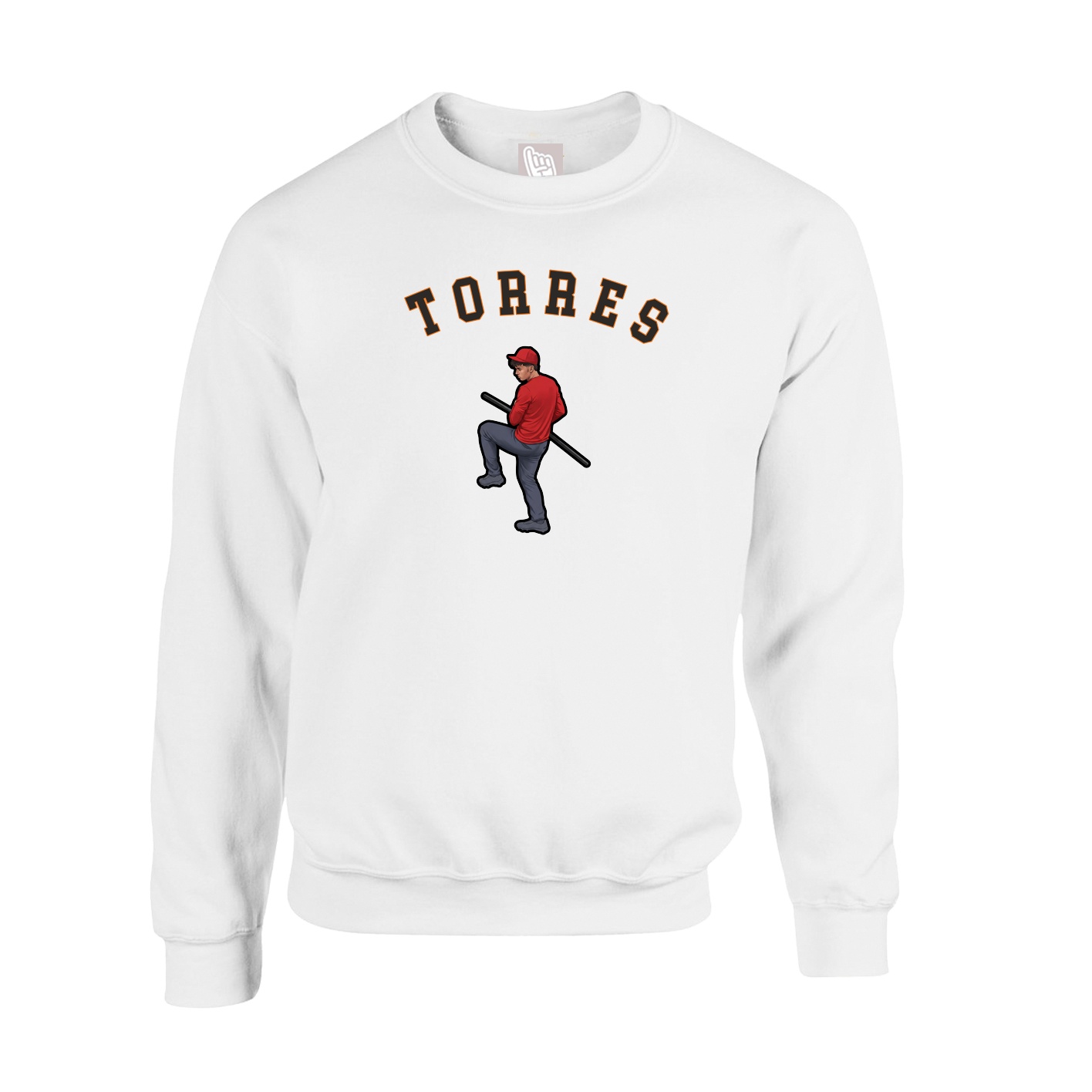 Fleece Crew — Shirsey Arch in White