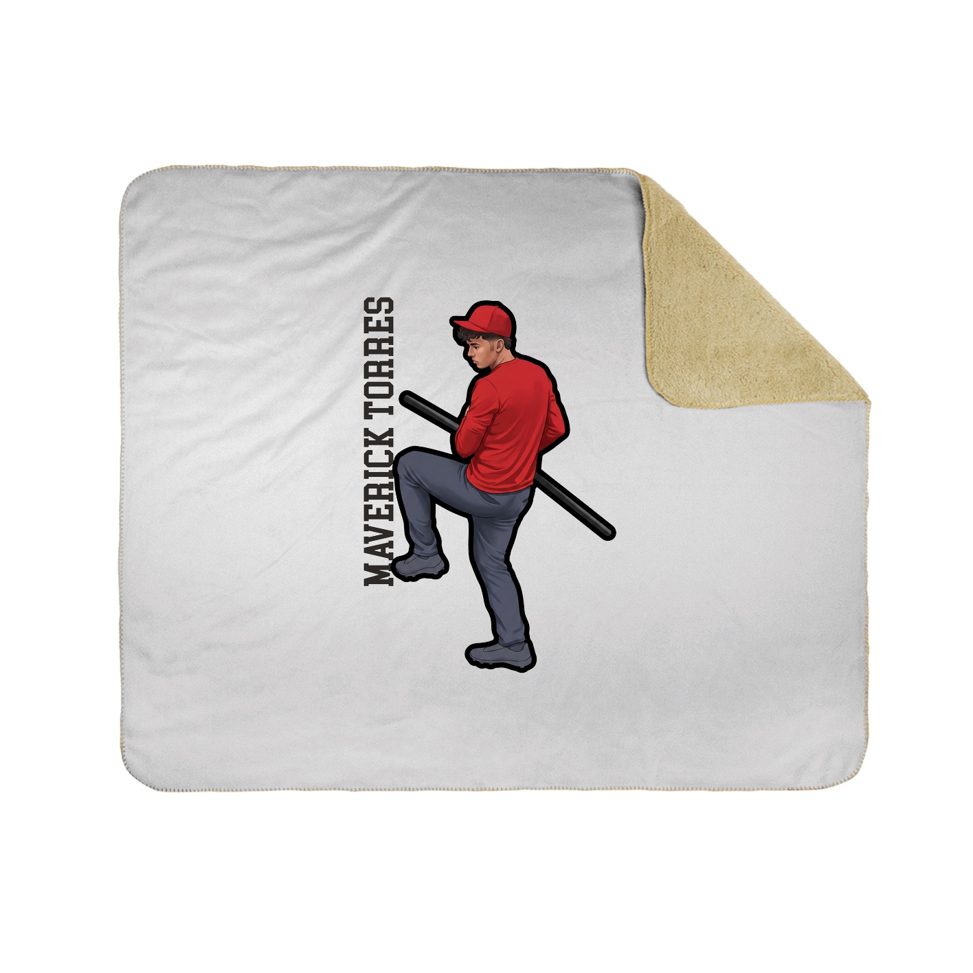 Throw Blanket — Name Vertical in White