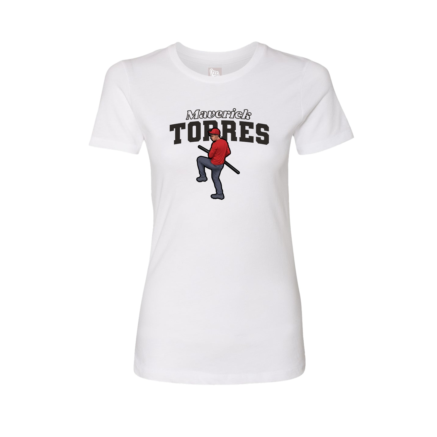 Fitted Women's Tee — Name Arch in White