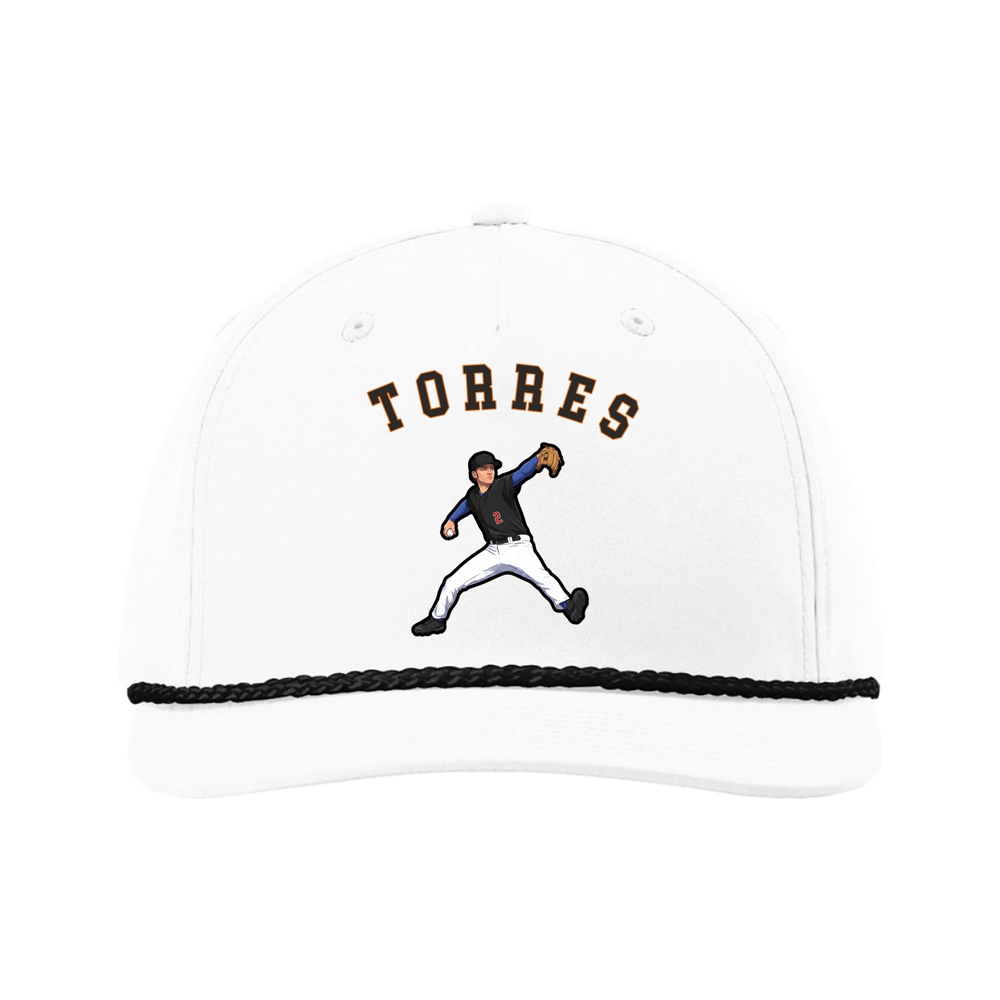 Five-Panel Classic Rope Cap — Shirsey Arch in White