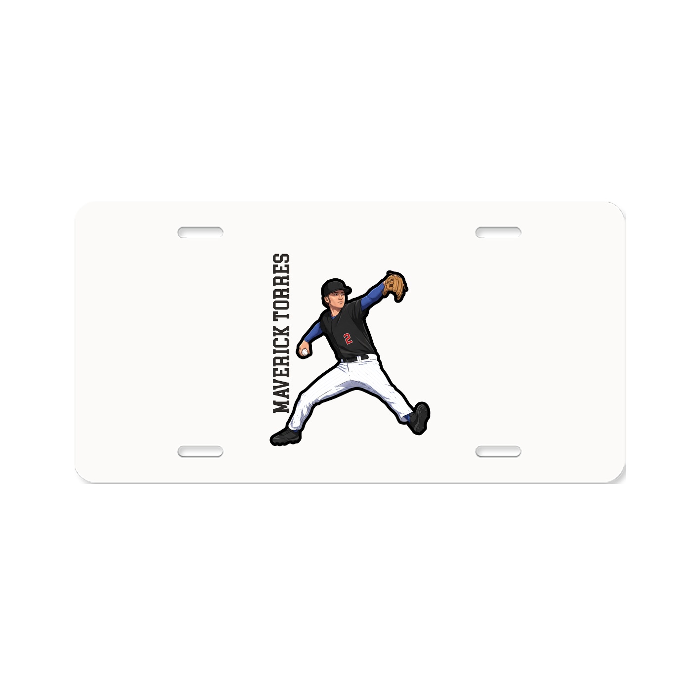 License Plate — Name Vertical in Classic