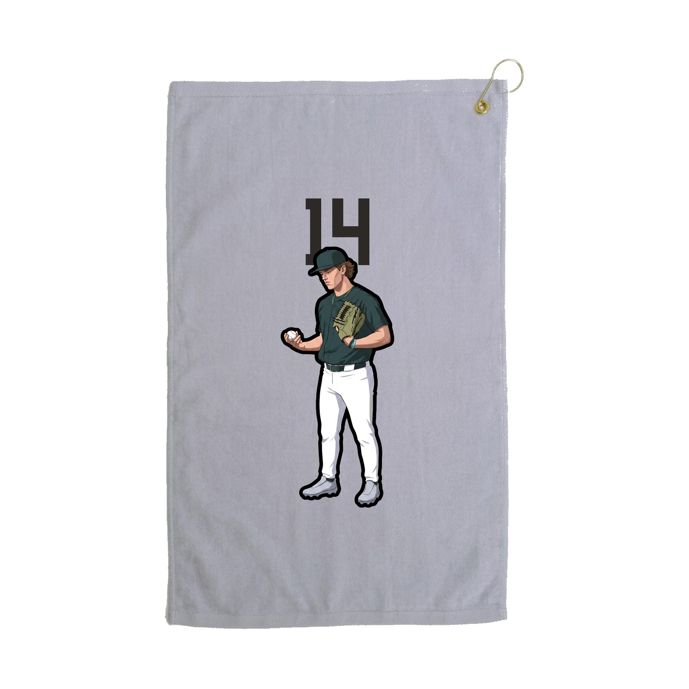 Golf Towel — Number Top in Grey
