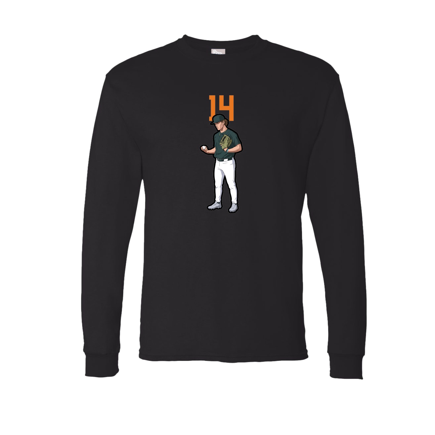 Long Sleeve Tee — Number Top in Black