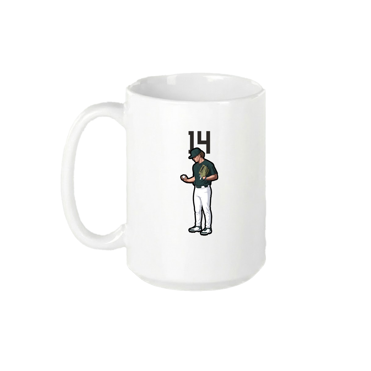 15oz Coffee Mug — Number Top in White