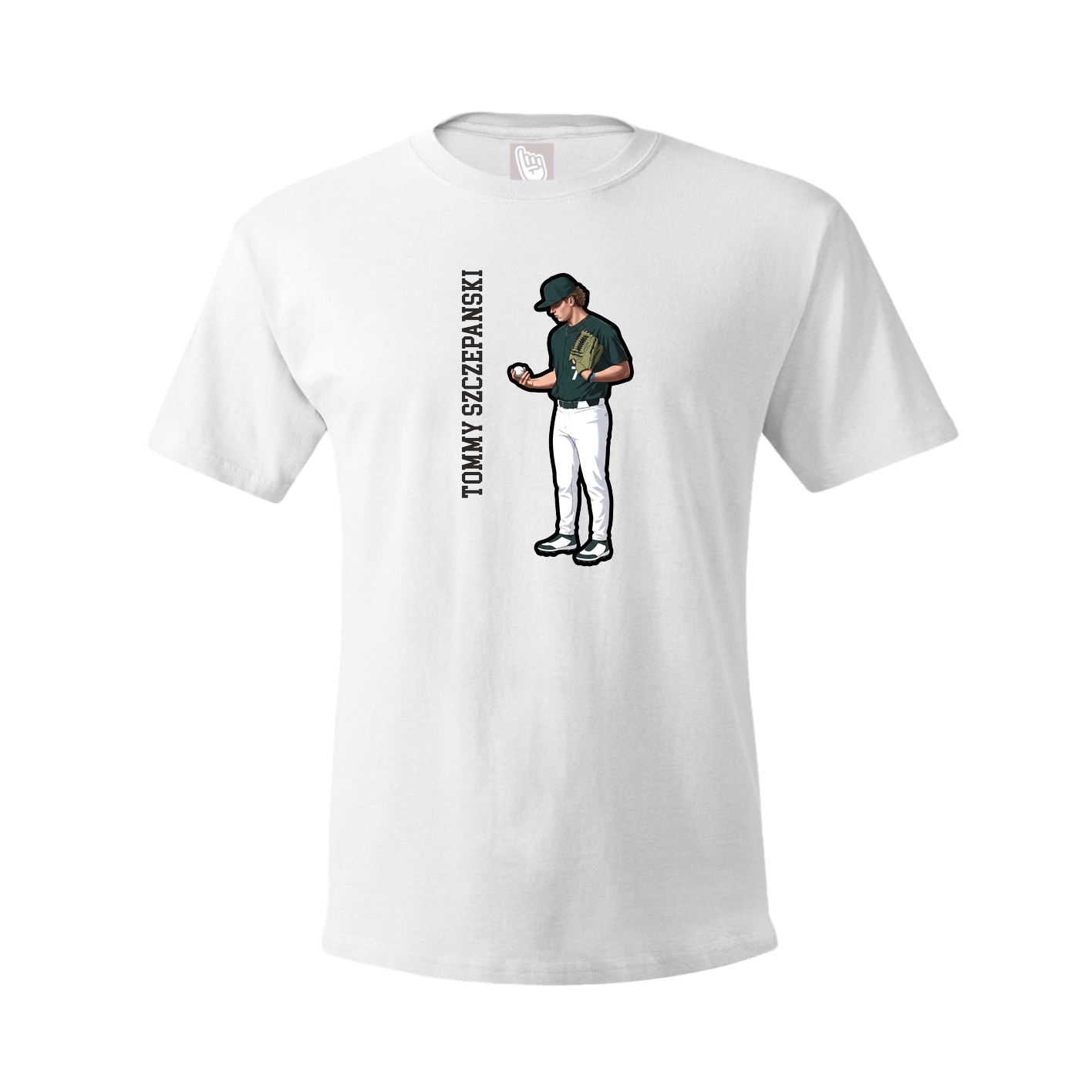 Tee — Name Vertical in White