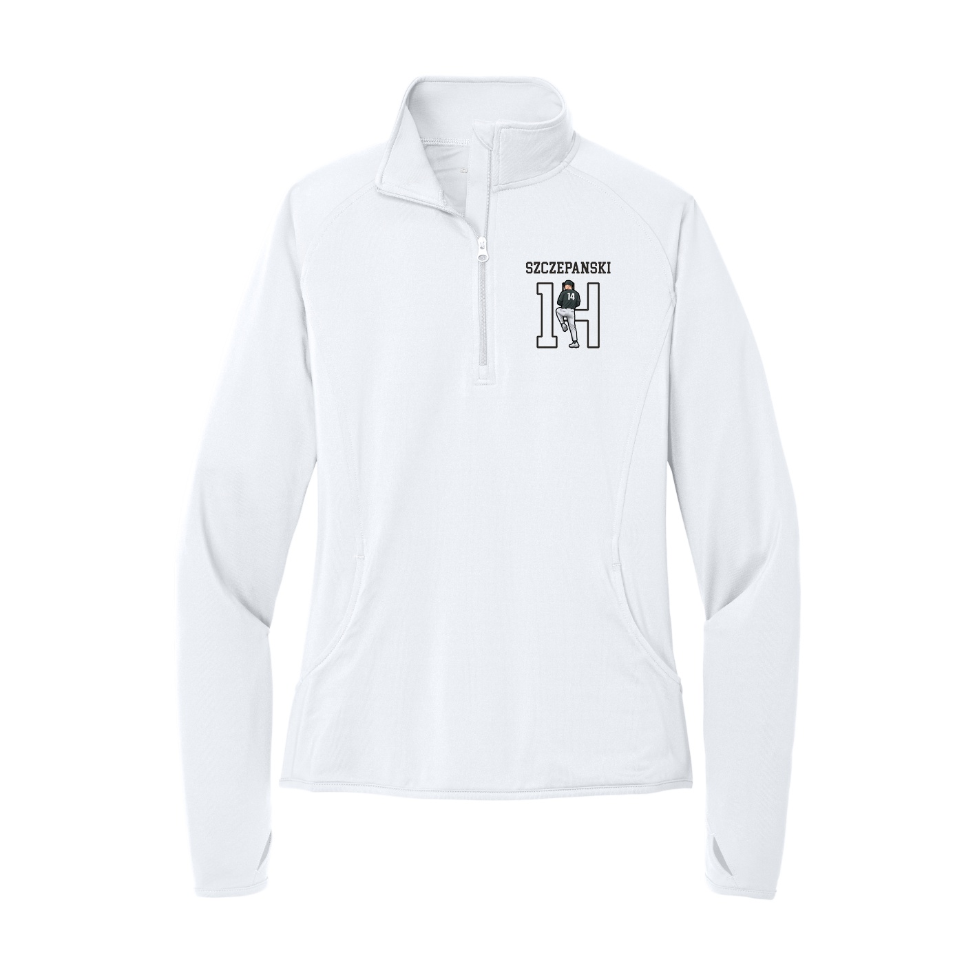 Women's Q-Zip Pullover — Shirsey in White