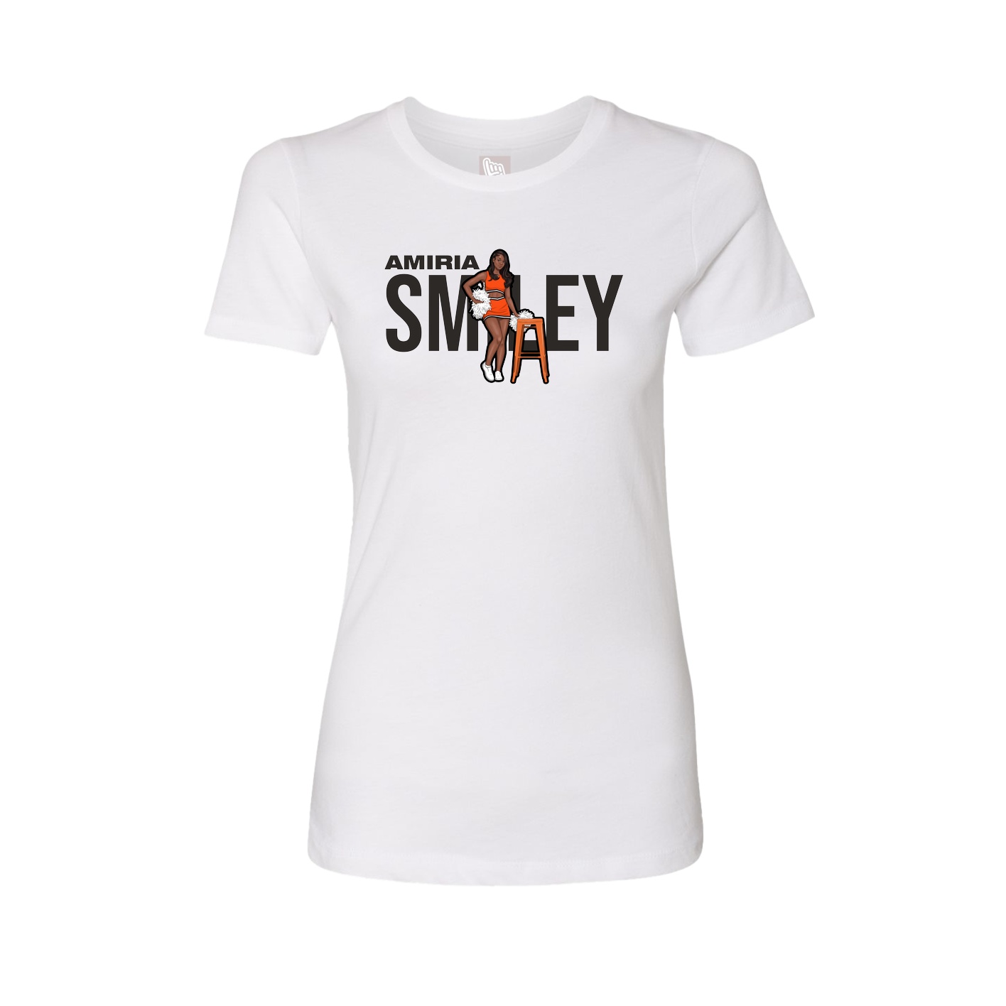 Fitted Women's Tee — Player Name in White