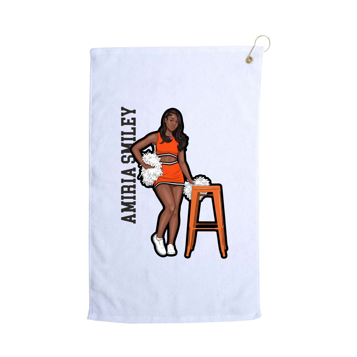 Golf Towel — Name Vertical in White