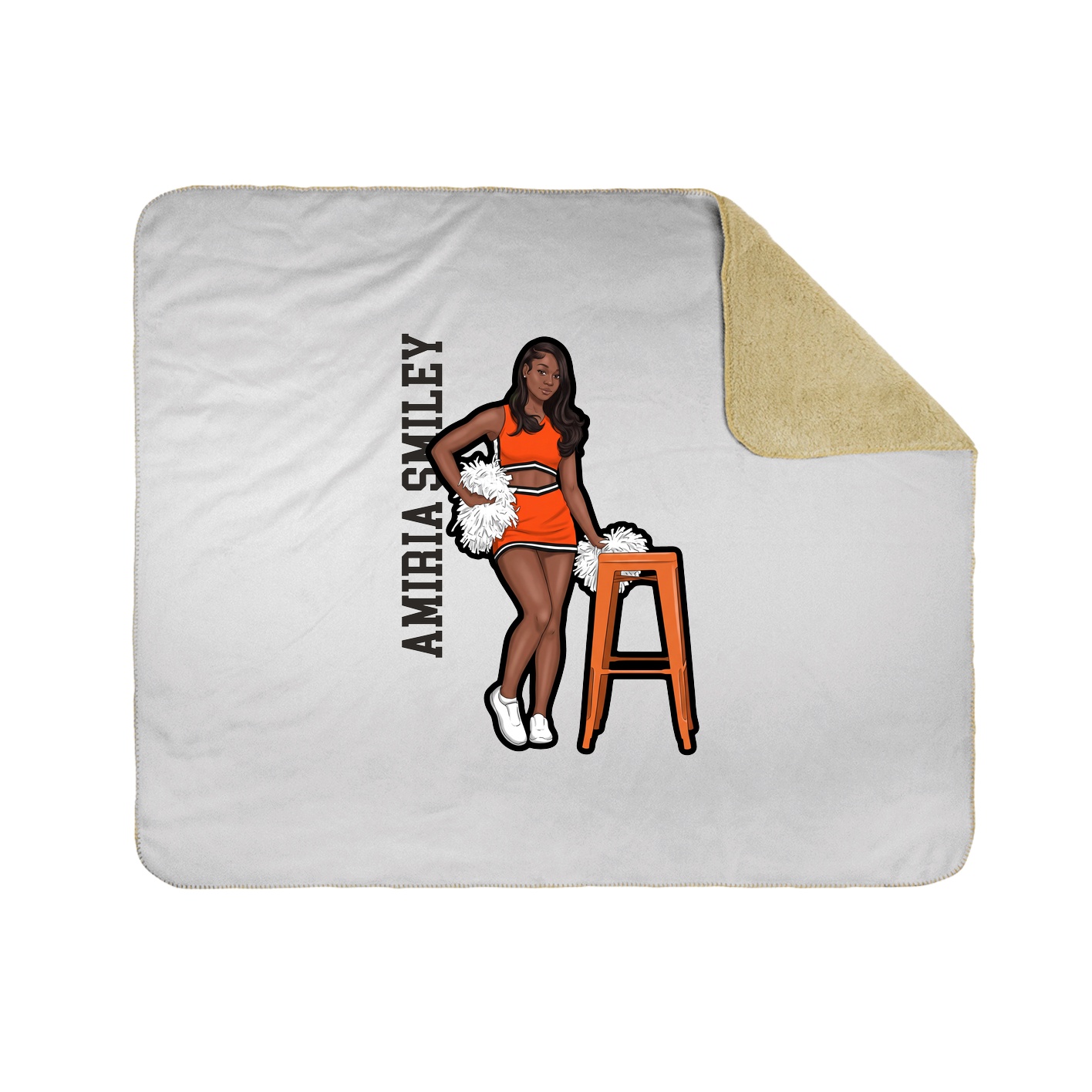 Throw Blanket — Name Vertical in White