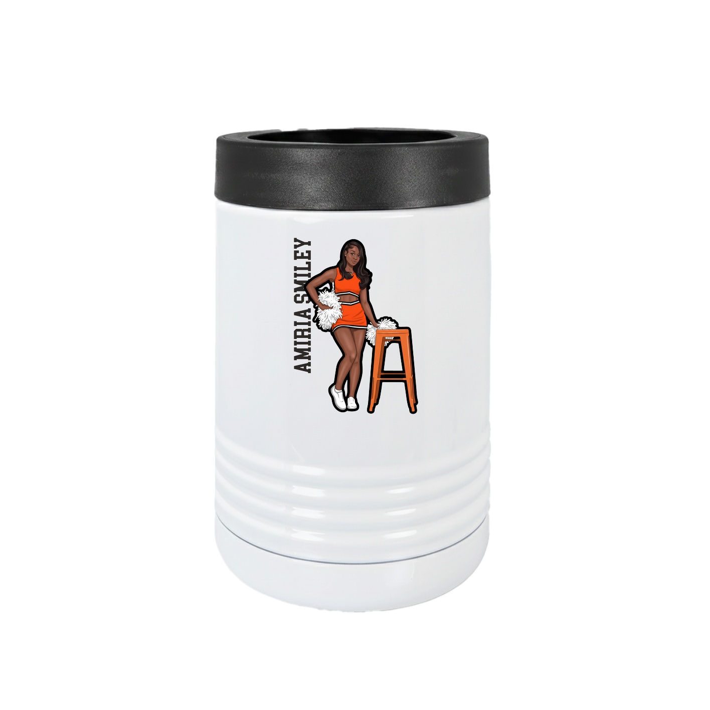 Beverage Holder — Name Vertical in White