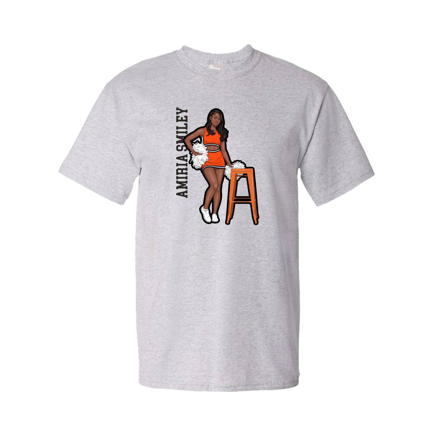 Youth Tee — Name Vertical in Grey