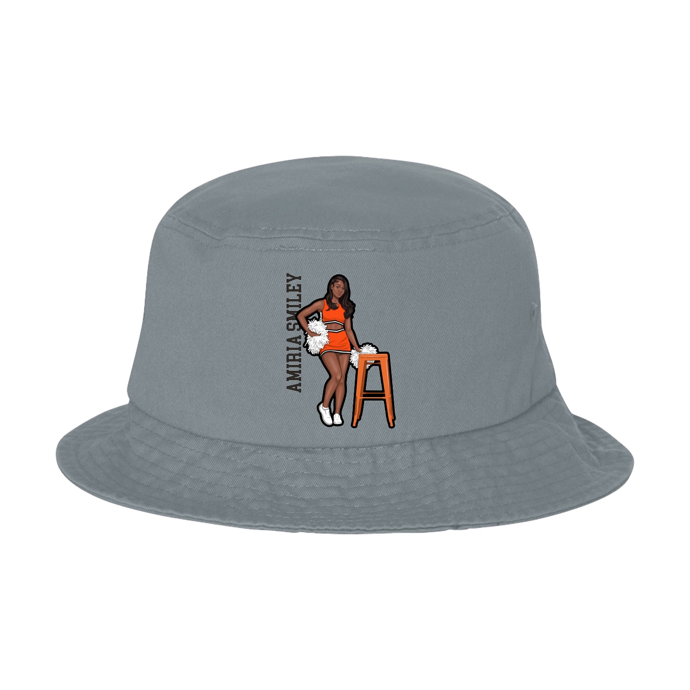 Bucket Cap — Name Vertical in Grey