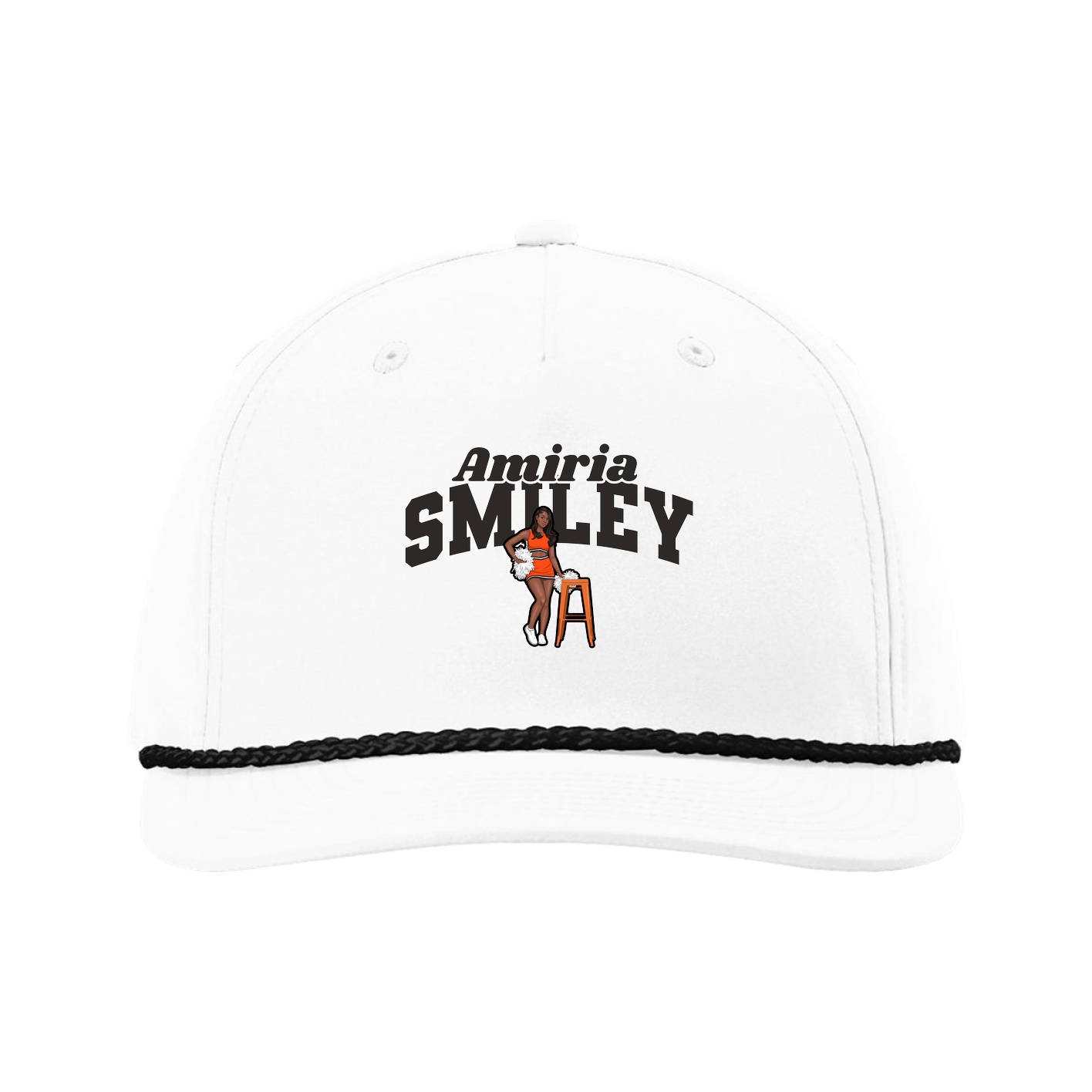 Five-Panel Classic Rope Cap — Signature Arch in White
