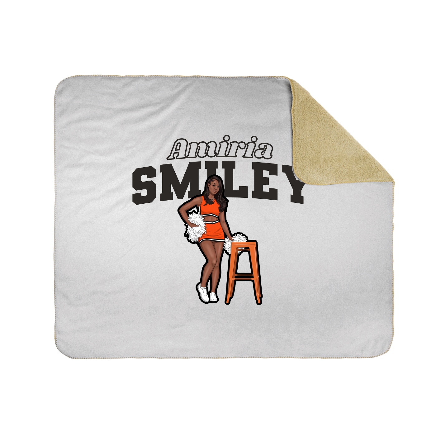 Throw Blanket — Name Arch in White