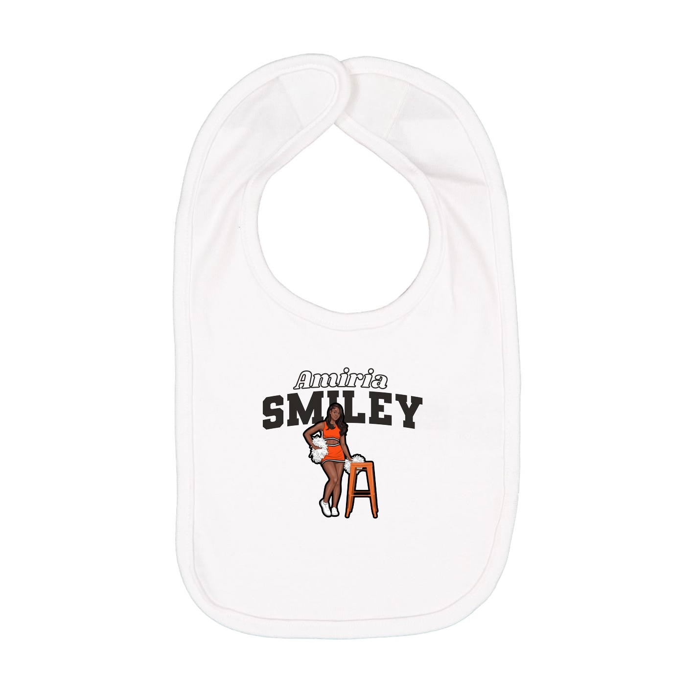 Infant Bib — Name Arch in White