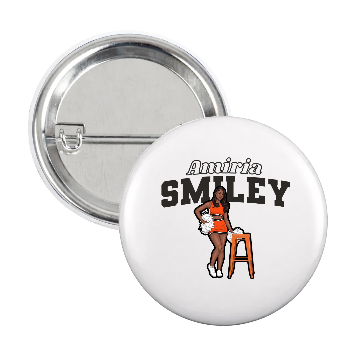 Game Day Button — Name Arch in White