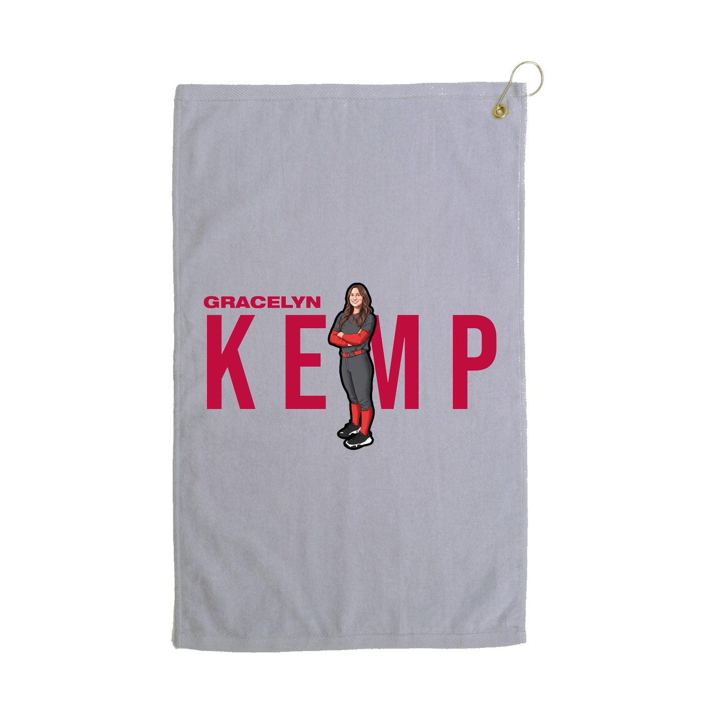 Golf Towel — Player Name in Grey